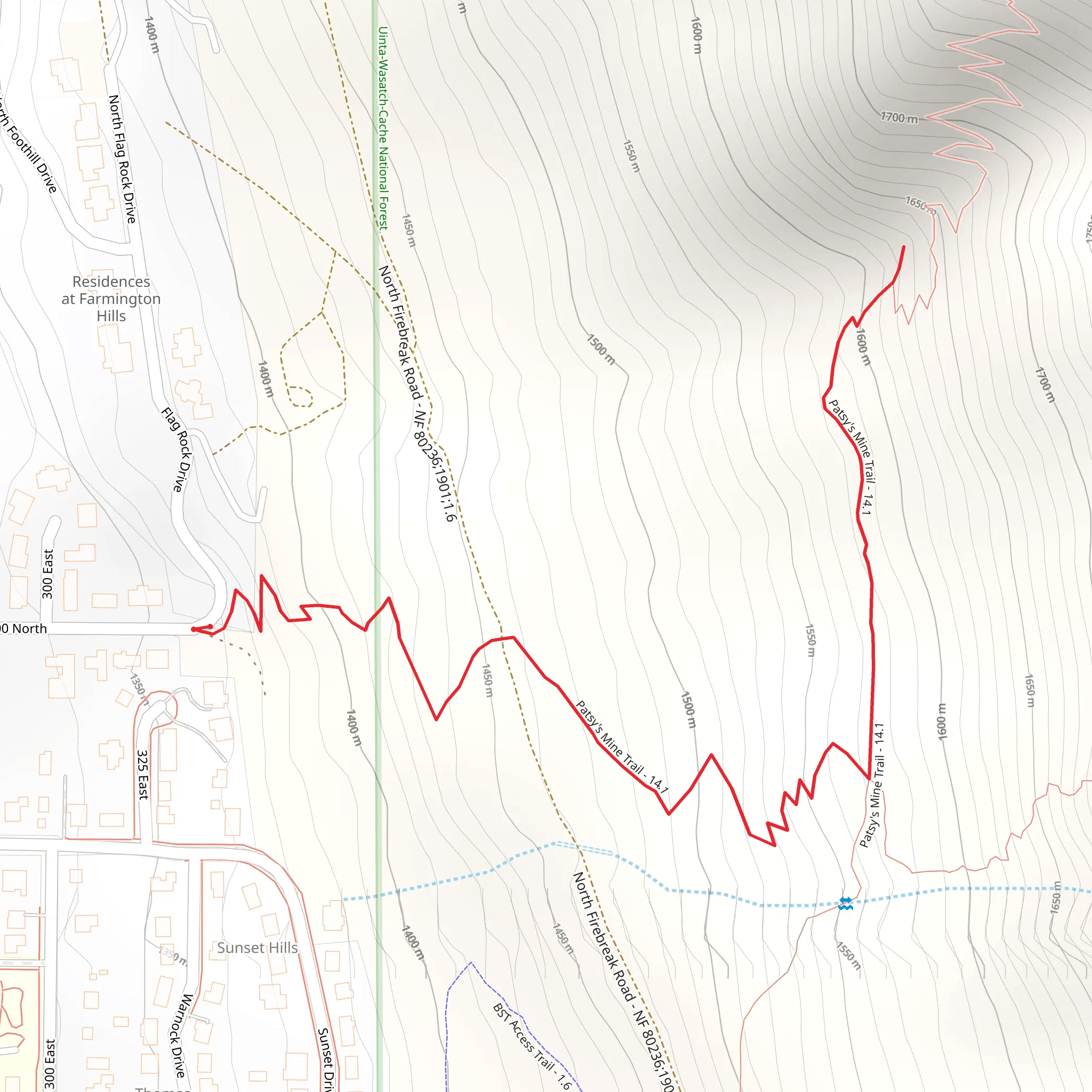 Patsy's Mine Trail mobile static map