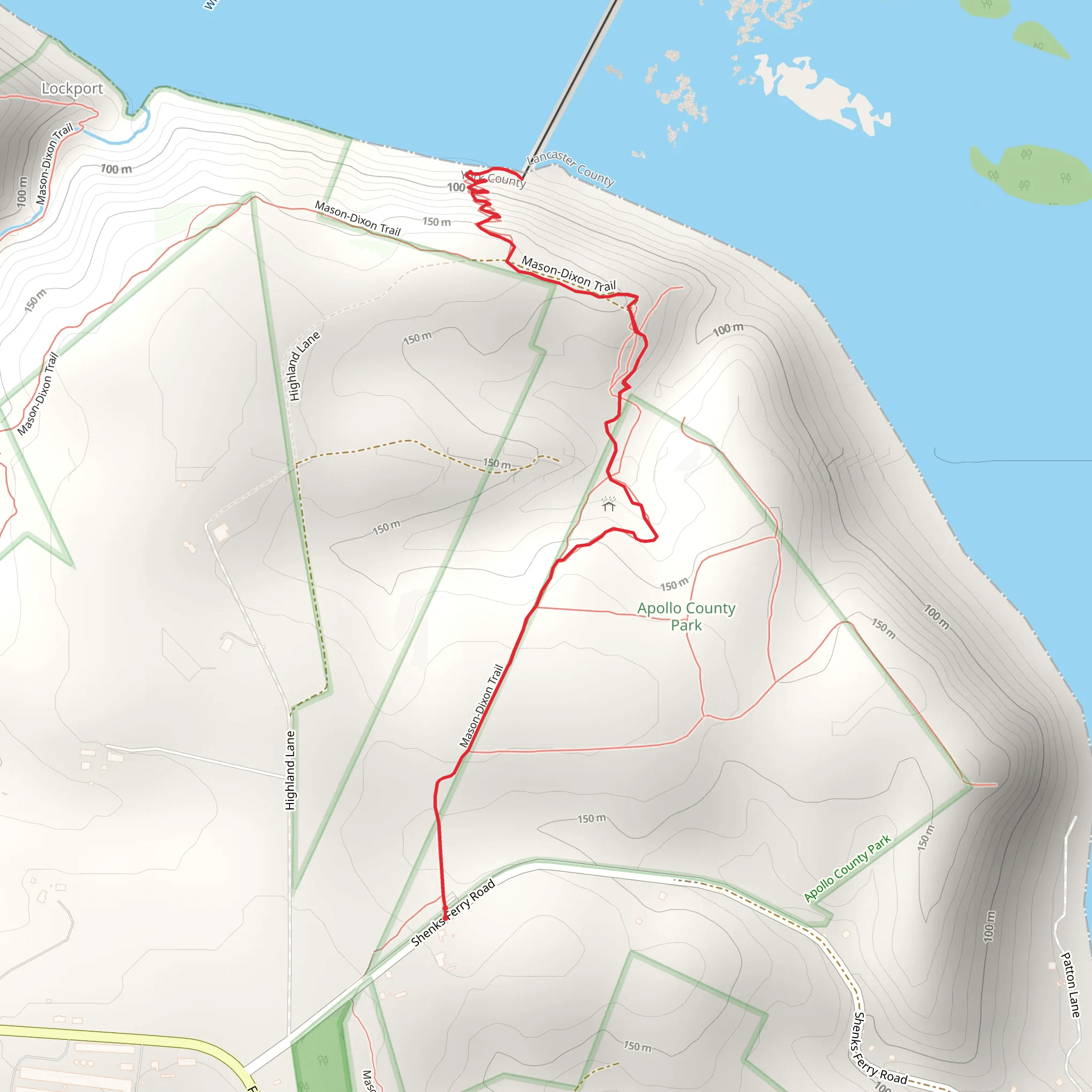 Mason-Dixon Trail mobile static map
