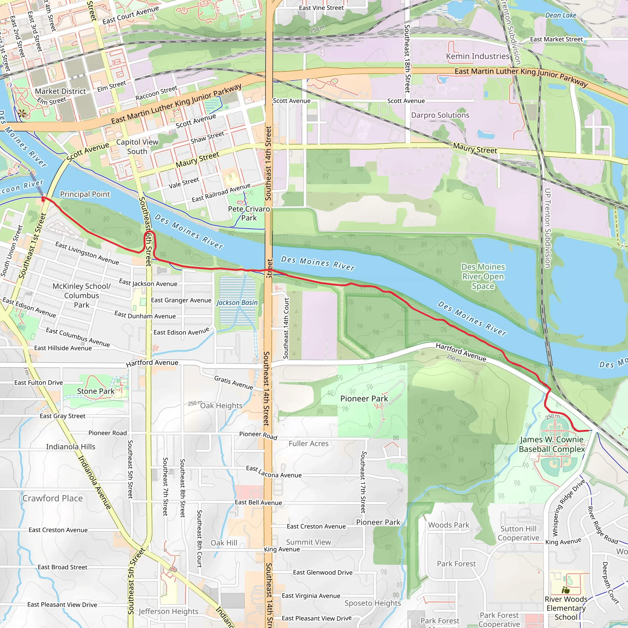 Carl Voss Trail mobile static map