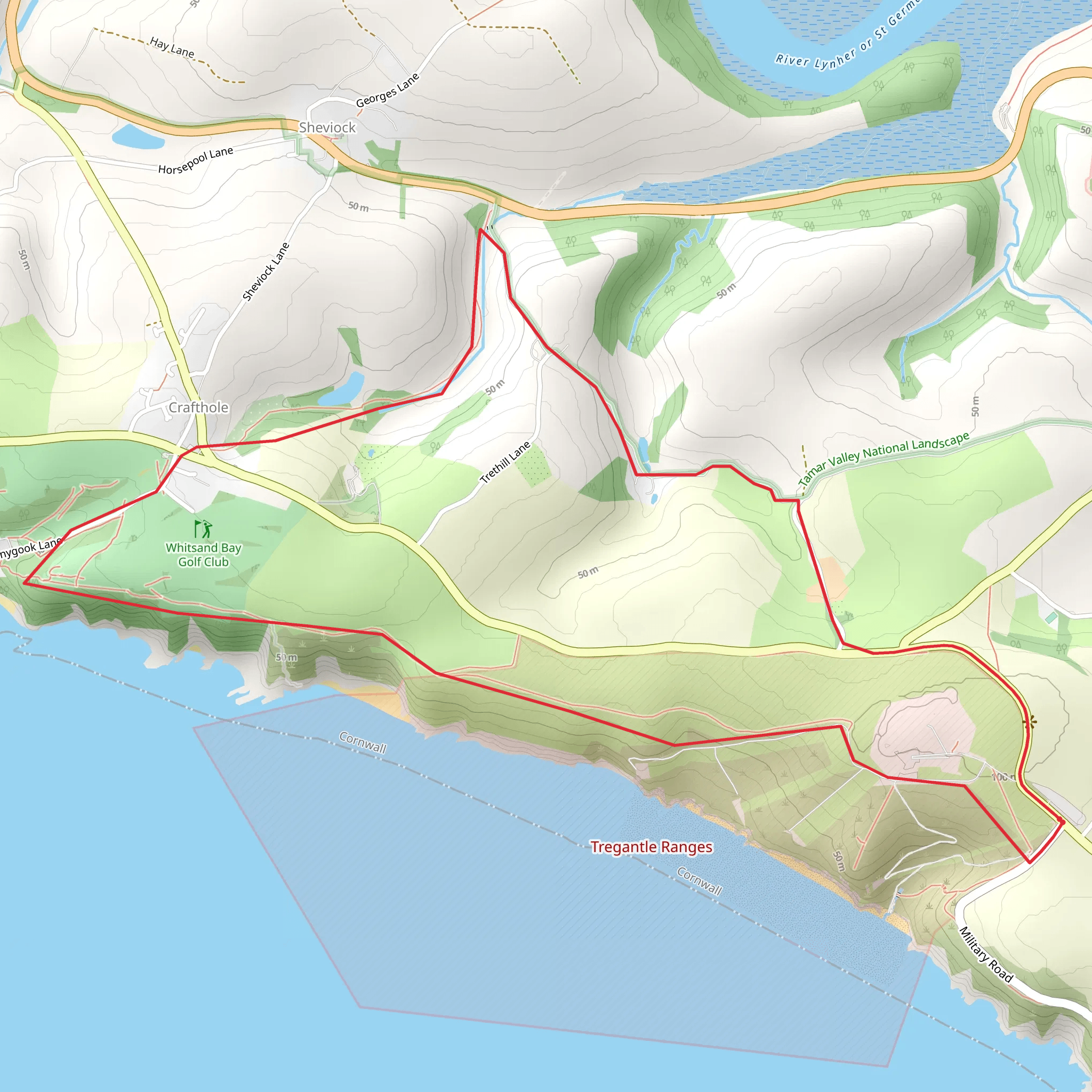 Tregantle Walk mobile static map