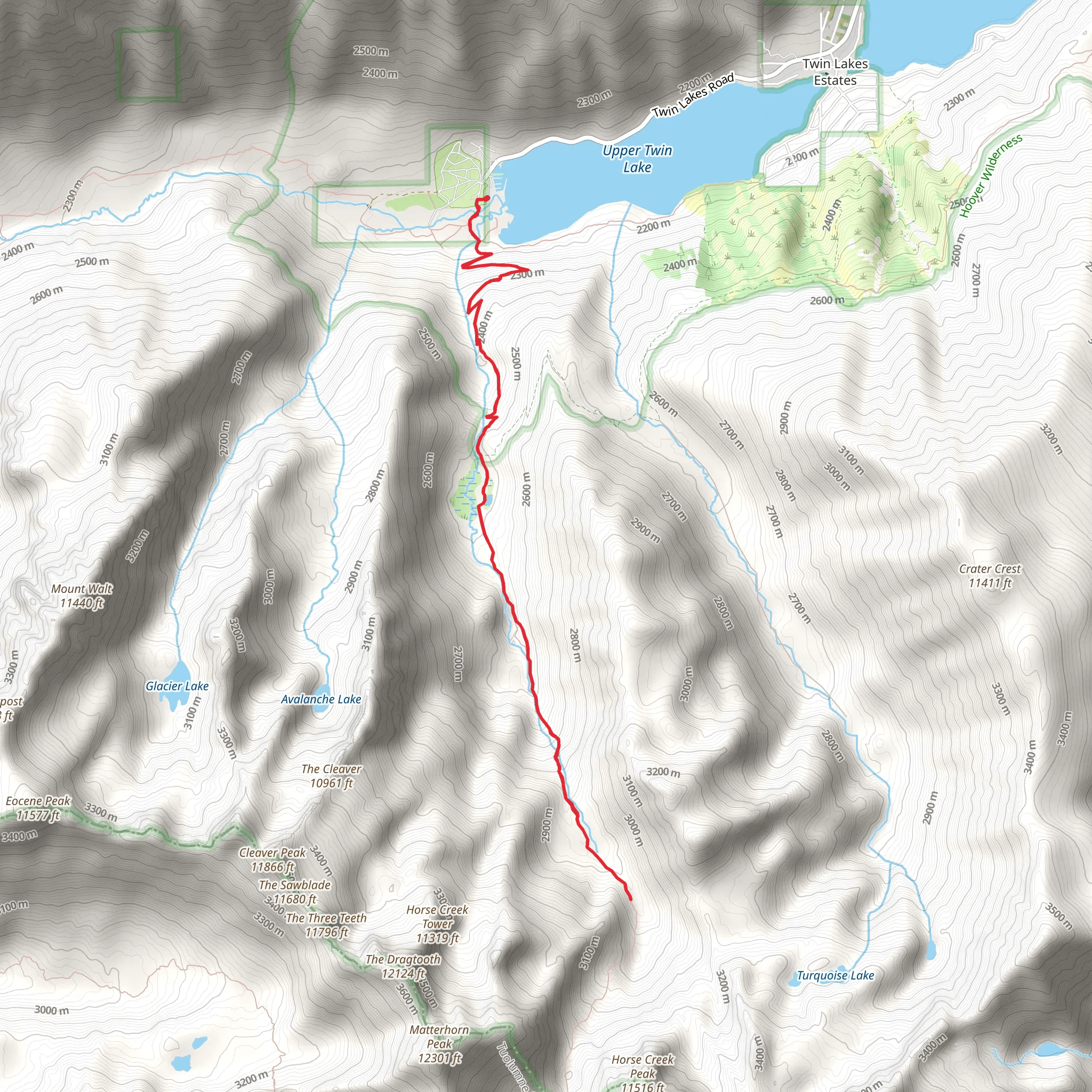 Horse Creek Trail mobile static map