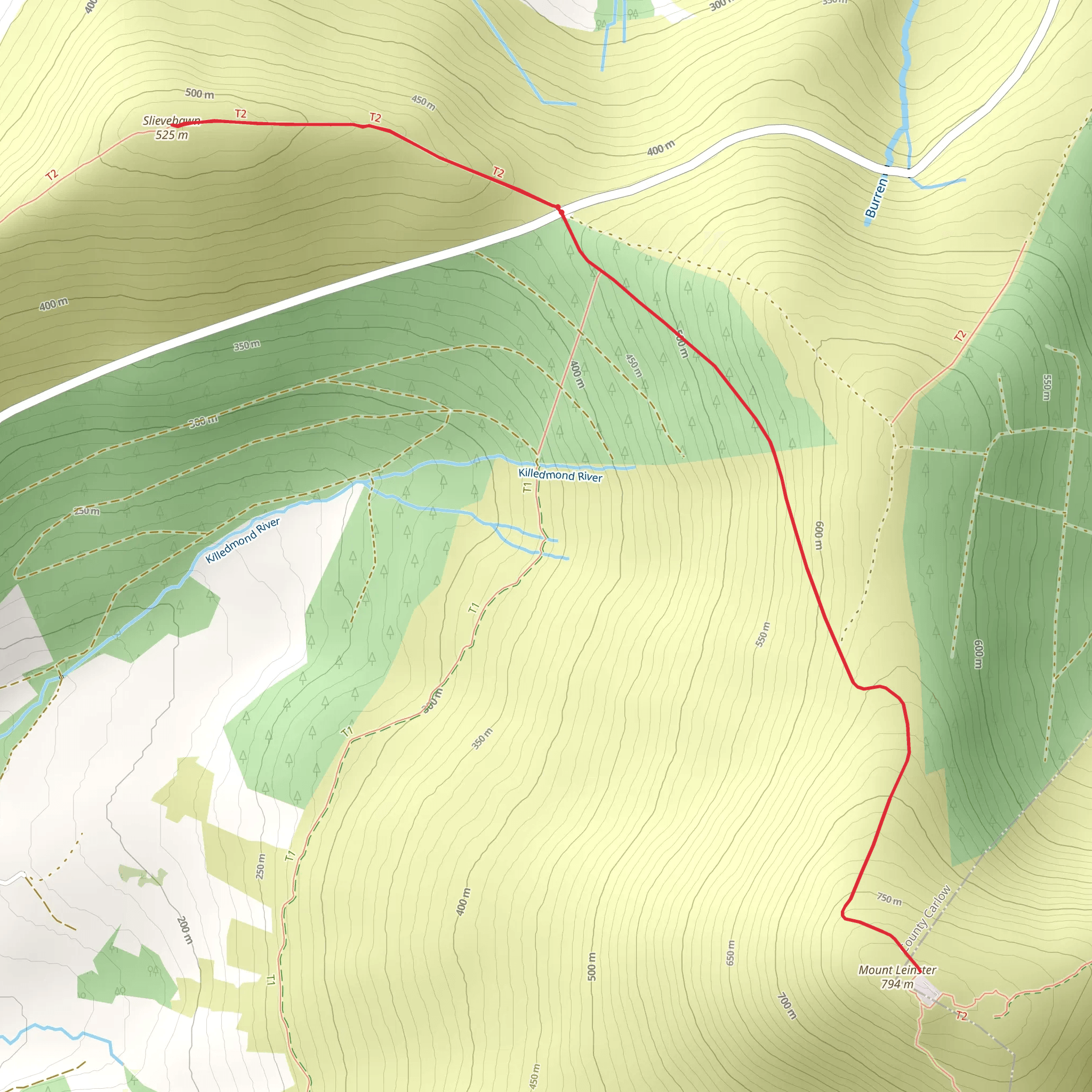 Mount Leinster and Slievebawn mobile static map