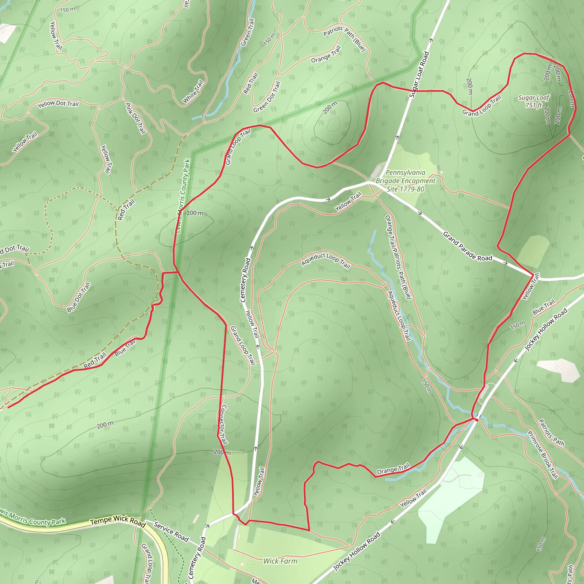 Orange, Grand and Yellow Loop Trail mobile static map