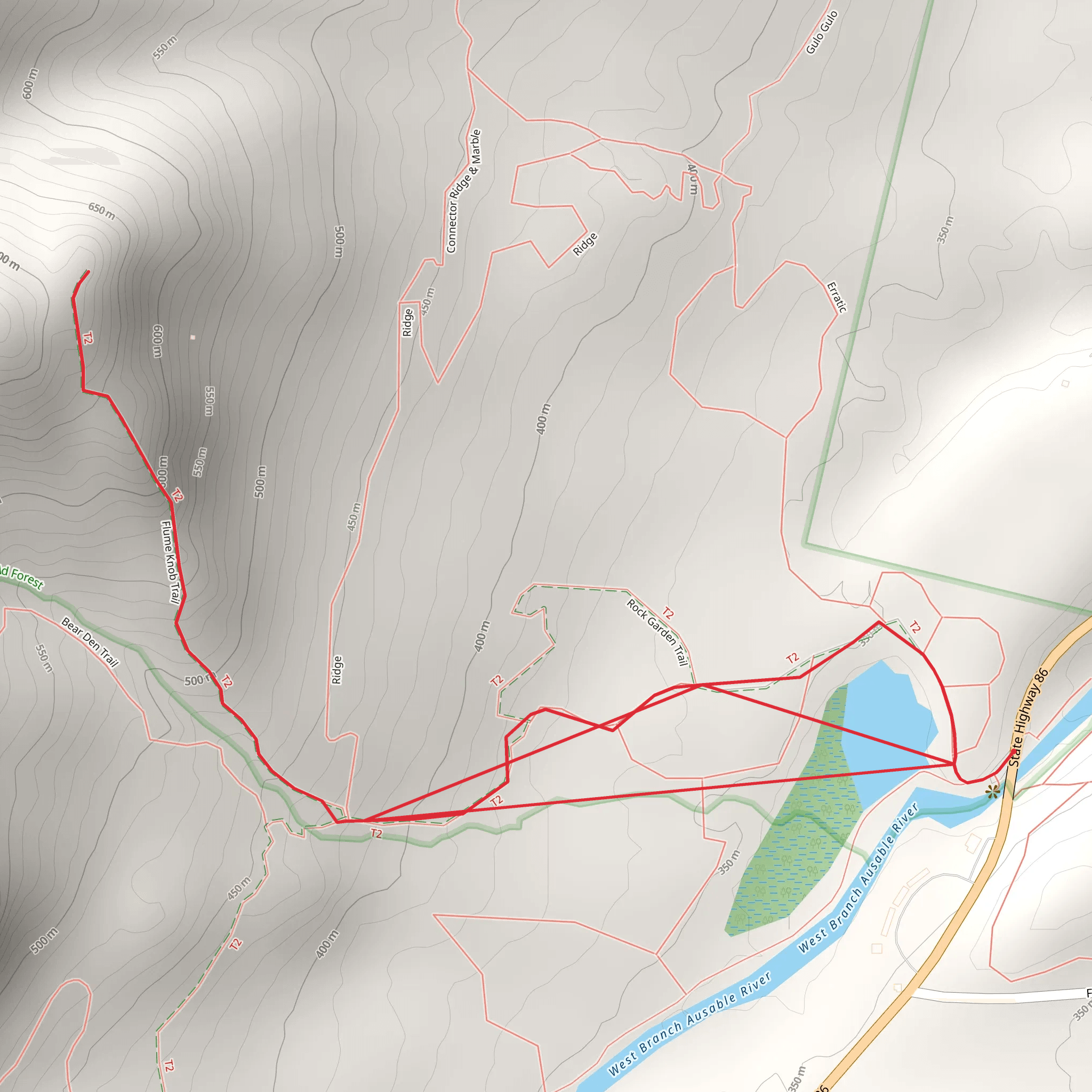 Flume Knob Trail mobile static map