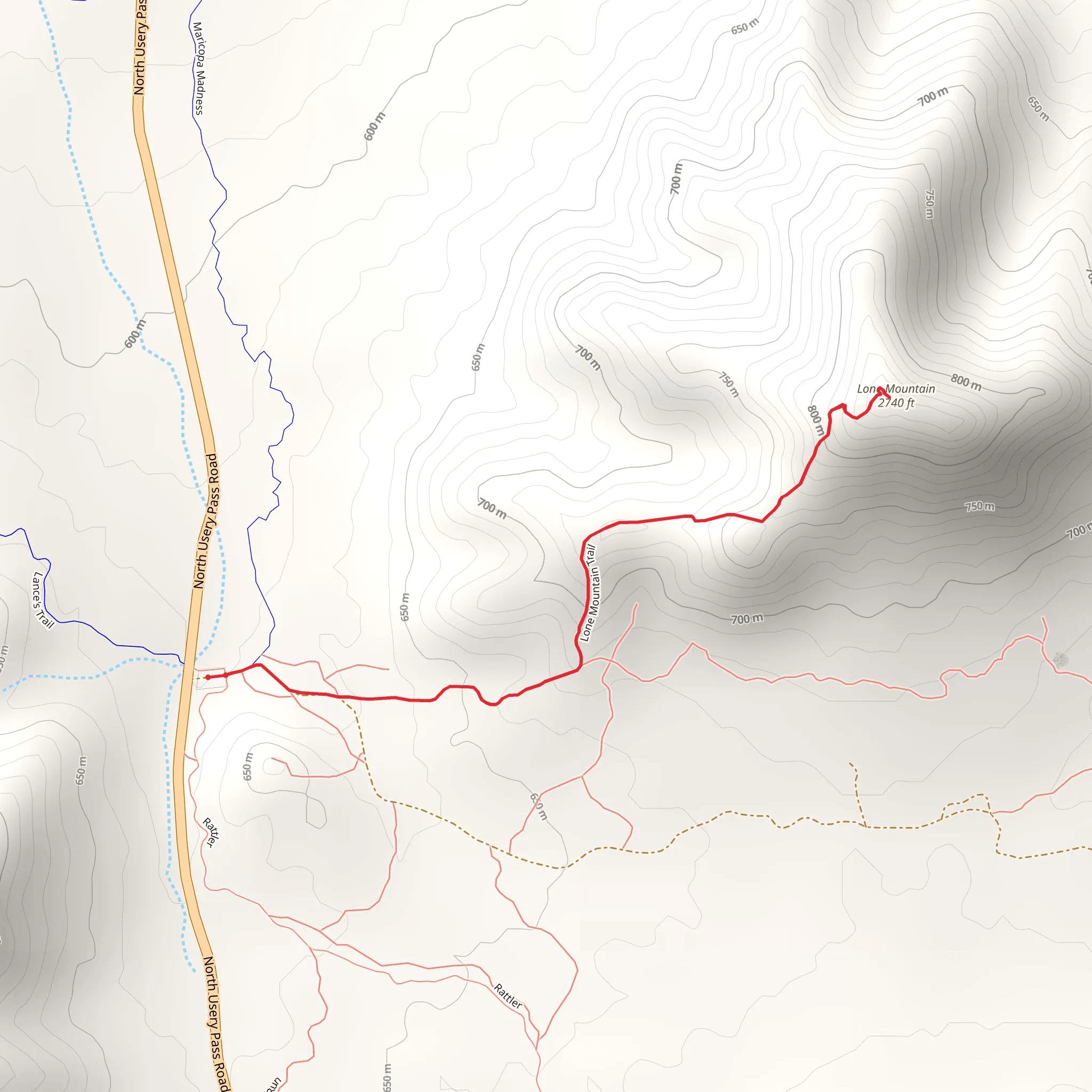 Lone Mountain Trail mobile static map