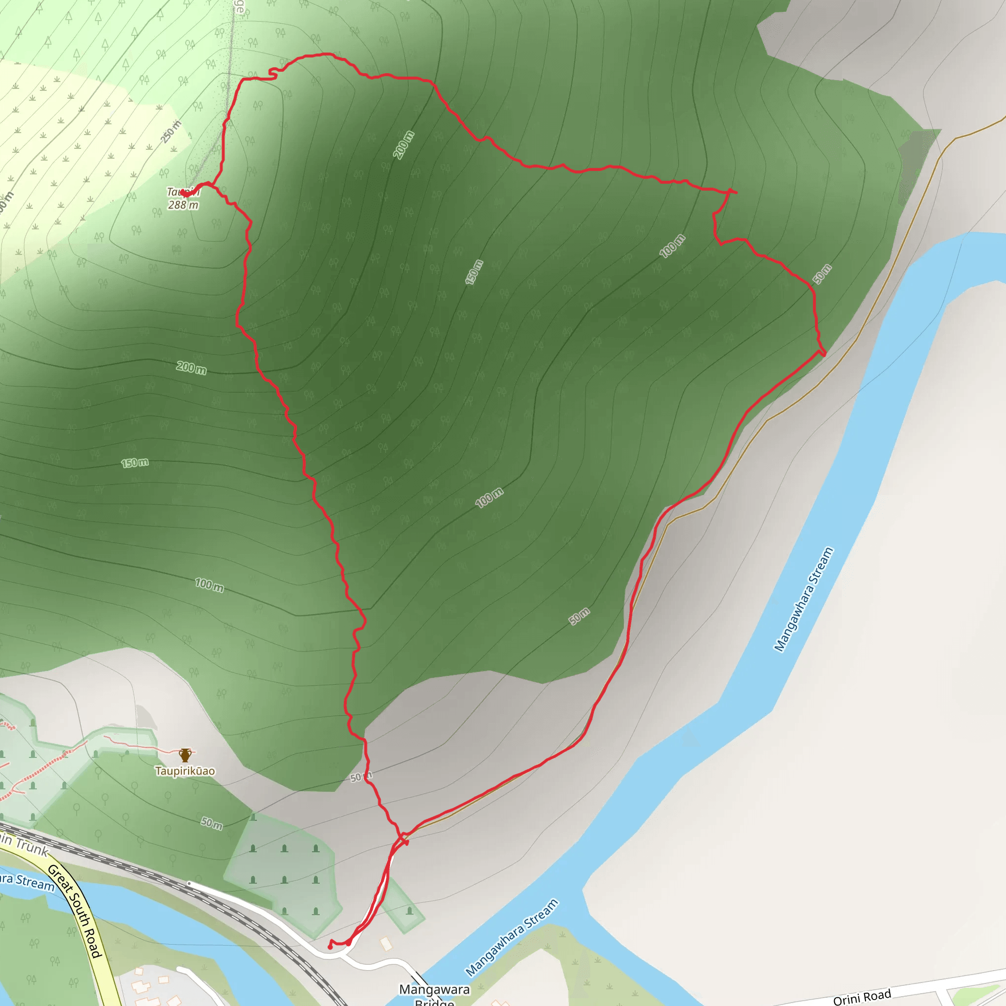 Mount Taupiri Track mobile static map