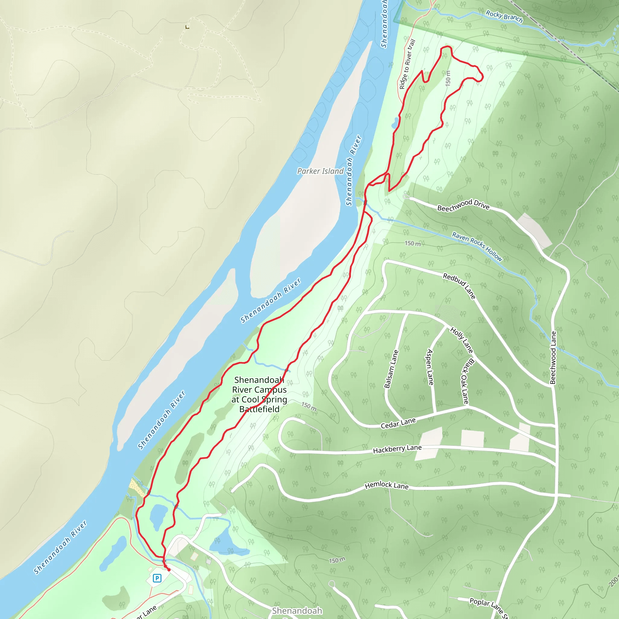 Shenandoah River Campus at Cool Spring Battlefield Loop mobile static map