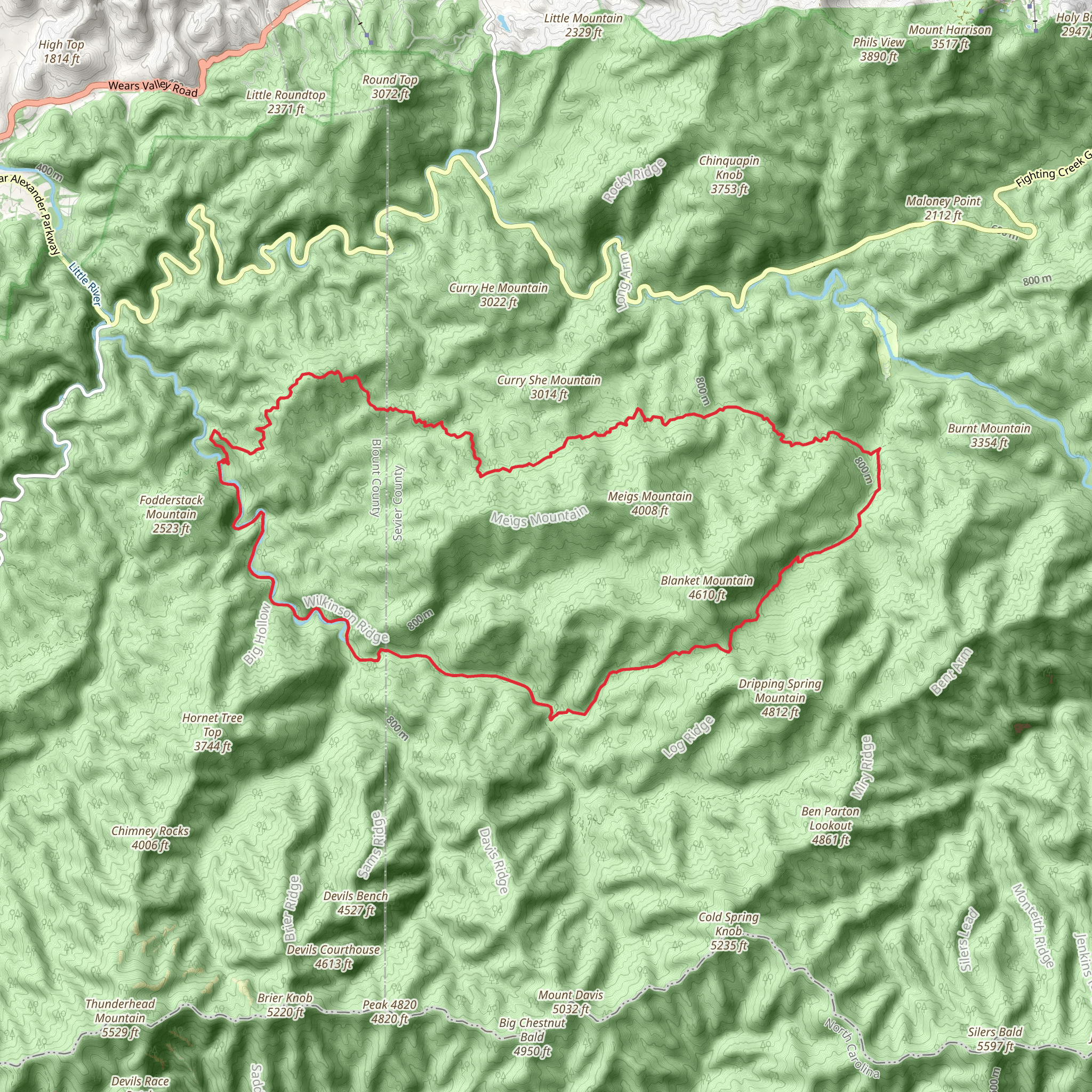 Buckhorn Gap via Lumber Ridge Trail mobile static map
