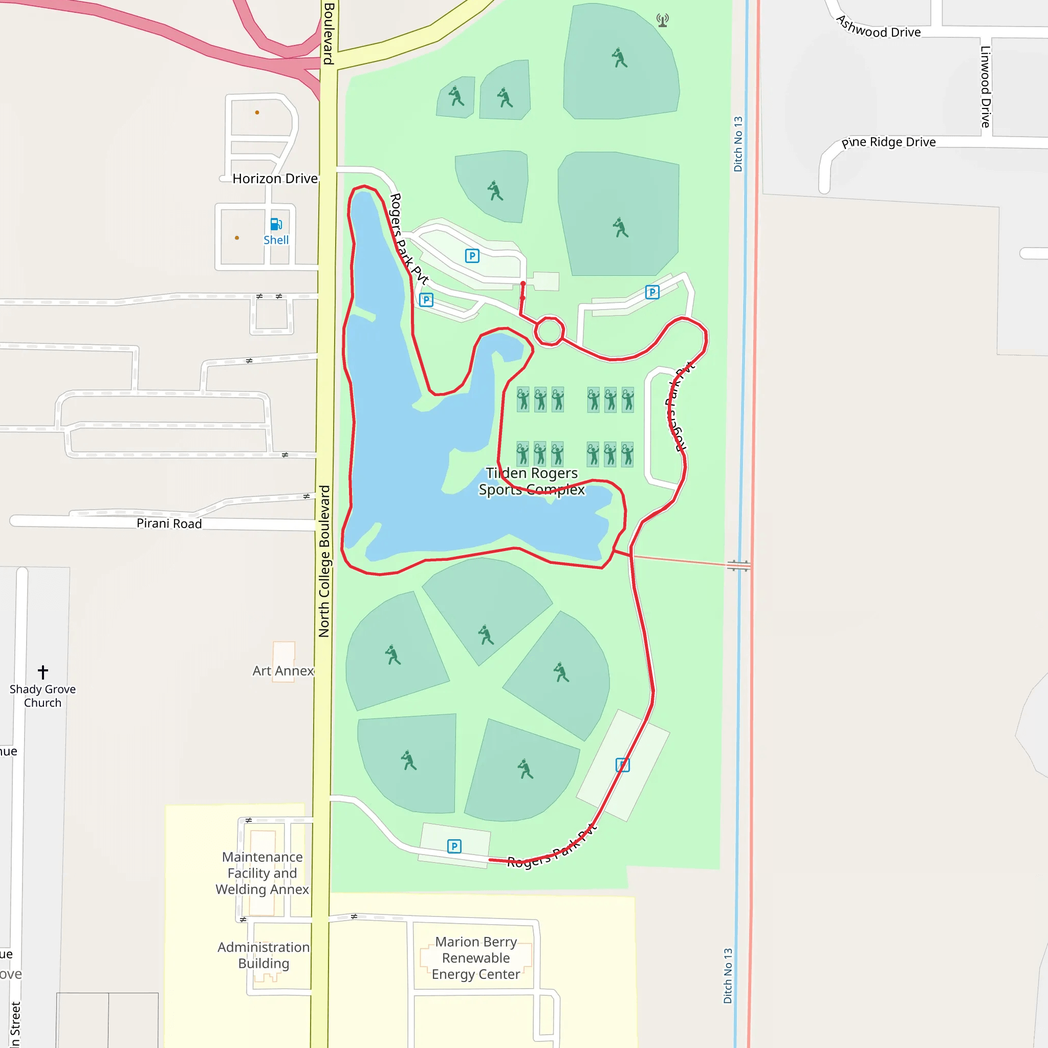Tilden Rogers Sports Complex Loop mobile static map