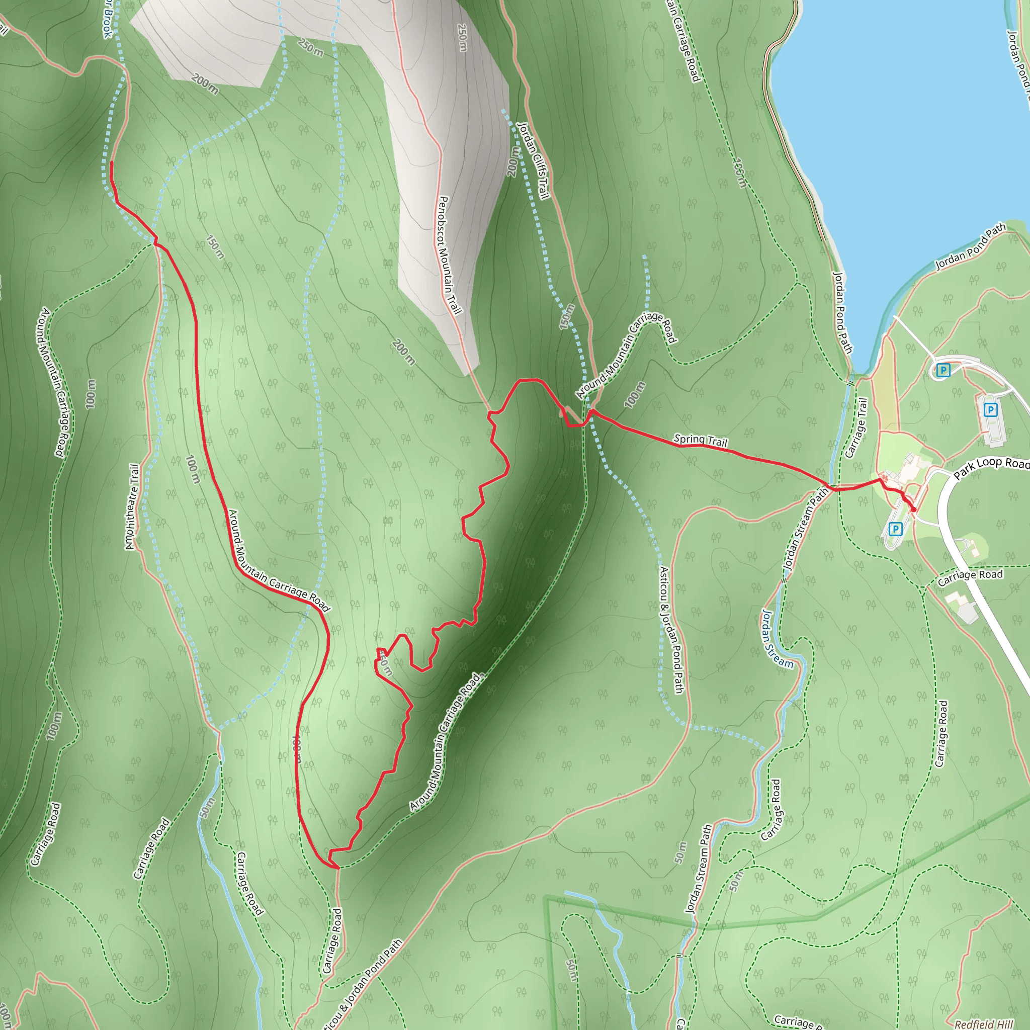 Around-Mountain Carriage Road and Spring Trail mobile static map