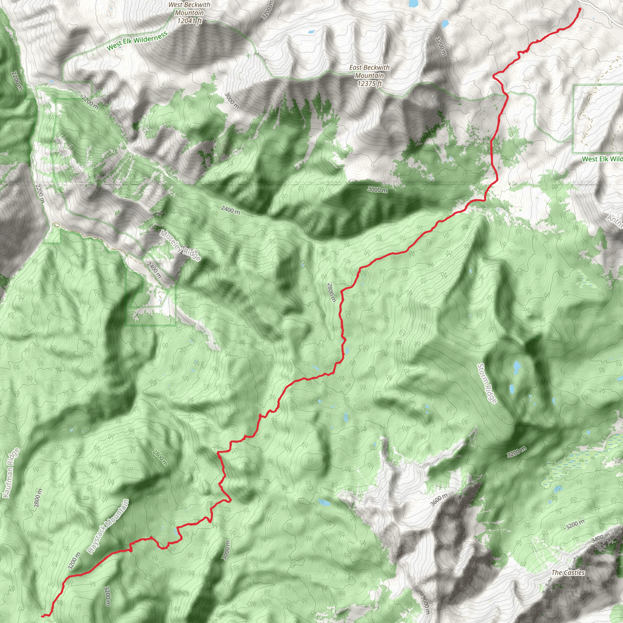 Elk Basin Trail via Cliff Creek Trail mobile static map