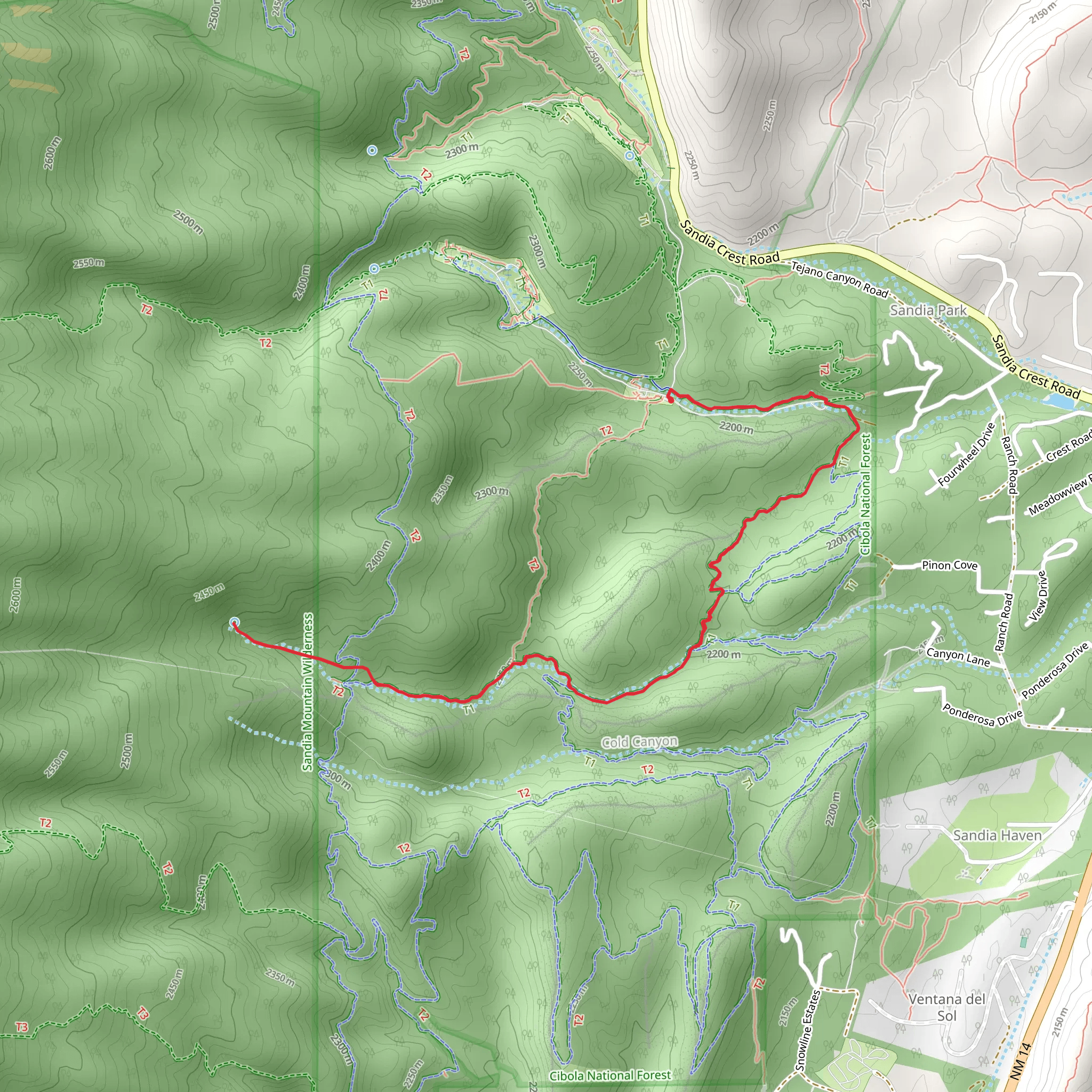 Armijo Trail Out and Back mobile static map