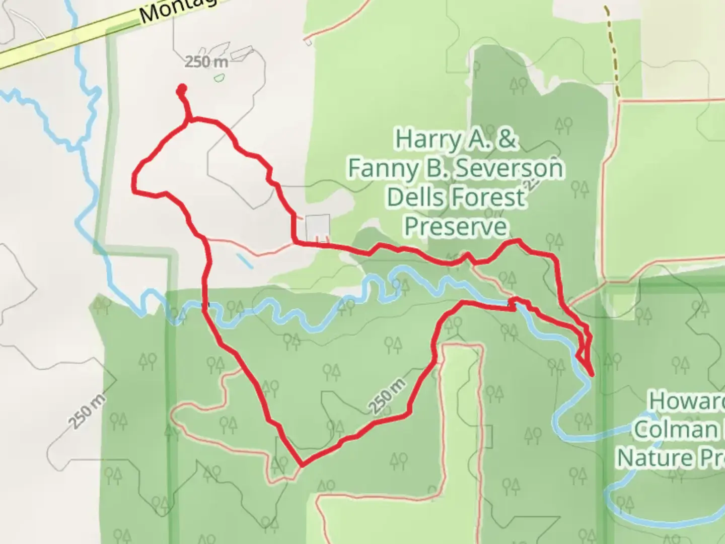 An image depicting the trail Hall Creek Loop and its surrounding area.
