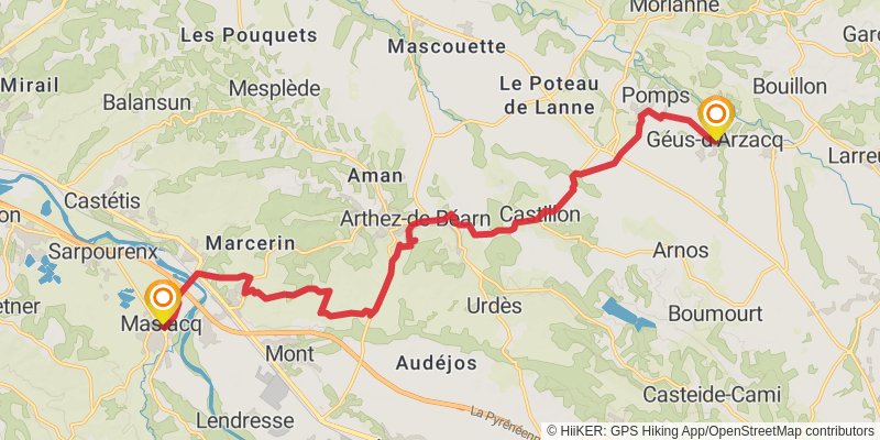 GR 65 Rocamadour Variant stage 27 Map