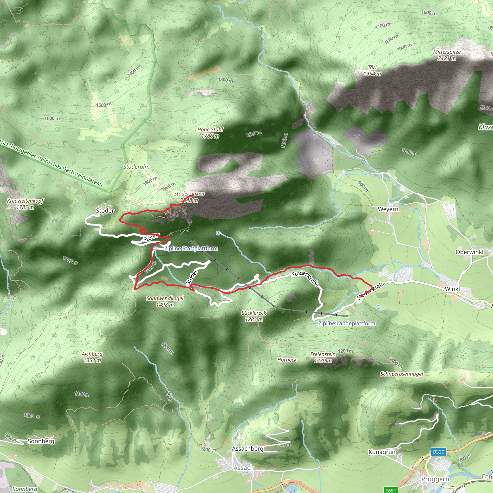 Gröbming to Stoderzinken mobile static map