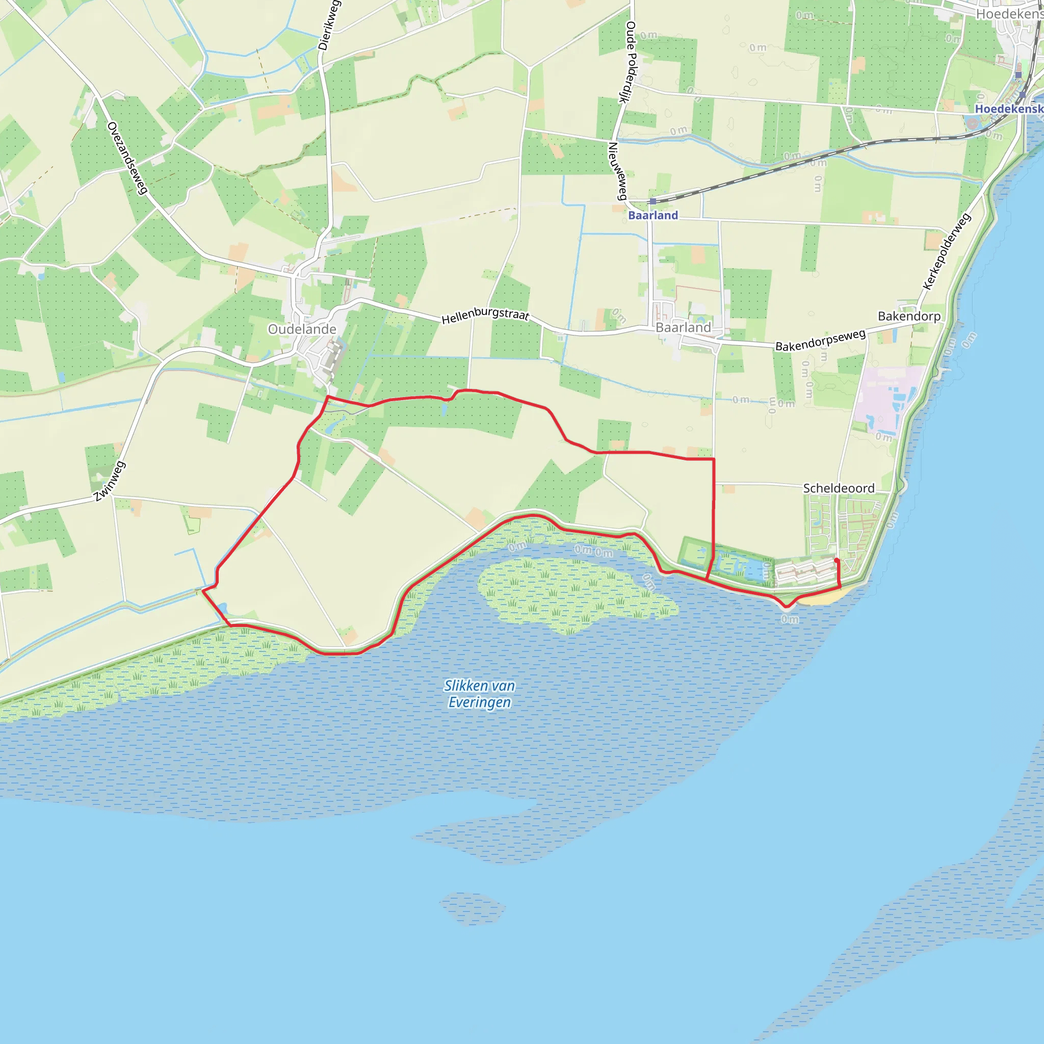 Plaat van Baarland via Zeedijk and Zuidpolderdijk mobile static map