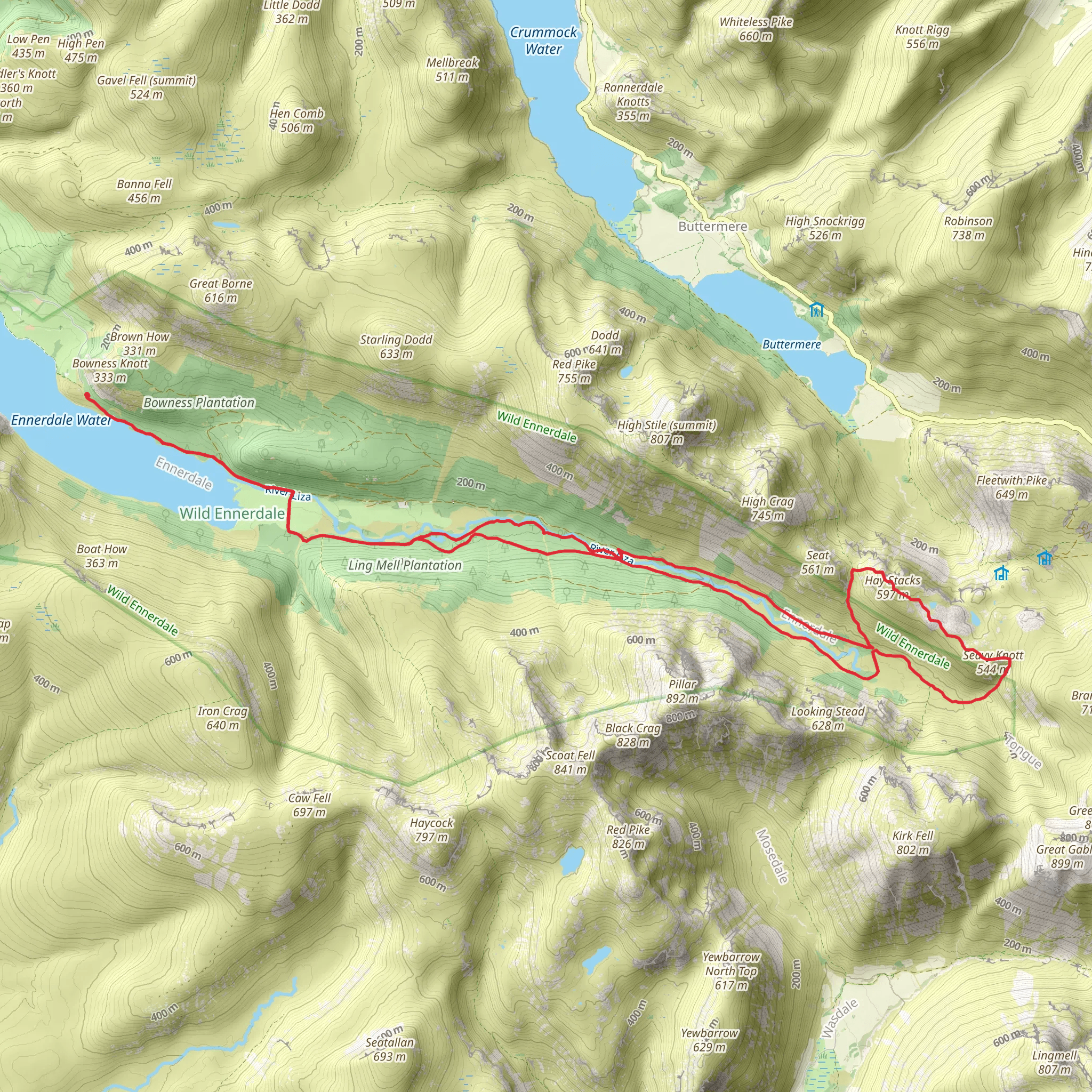 Ennerdale Water, Wild Ennerdale and Seavy Knott Loop mobile static map
