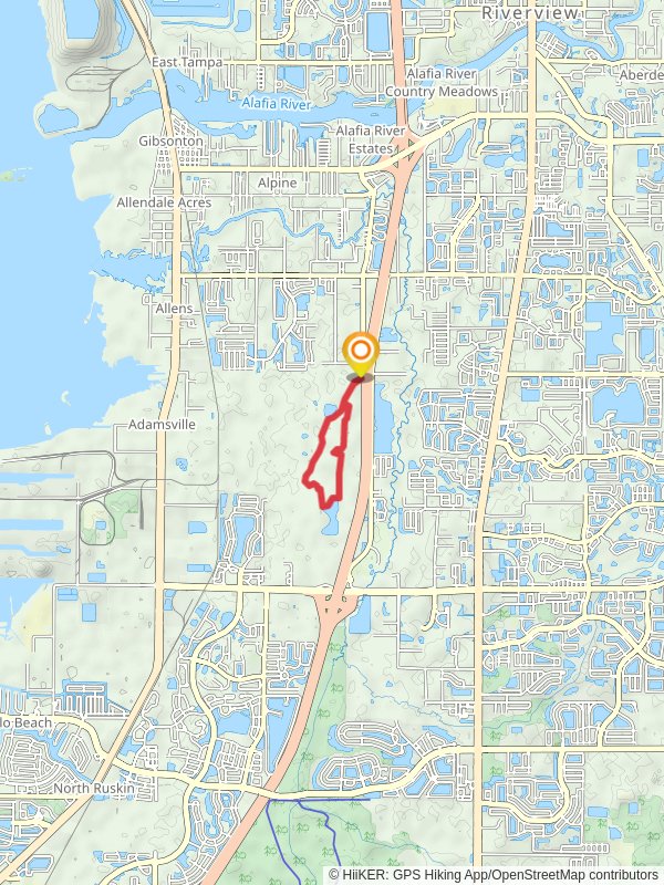 Golden Aster Scrub Nature Preserve Hiking Loop Trail - Long mobile static map