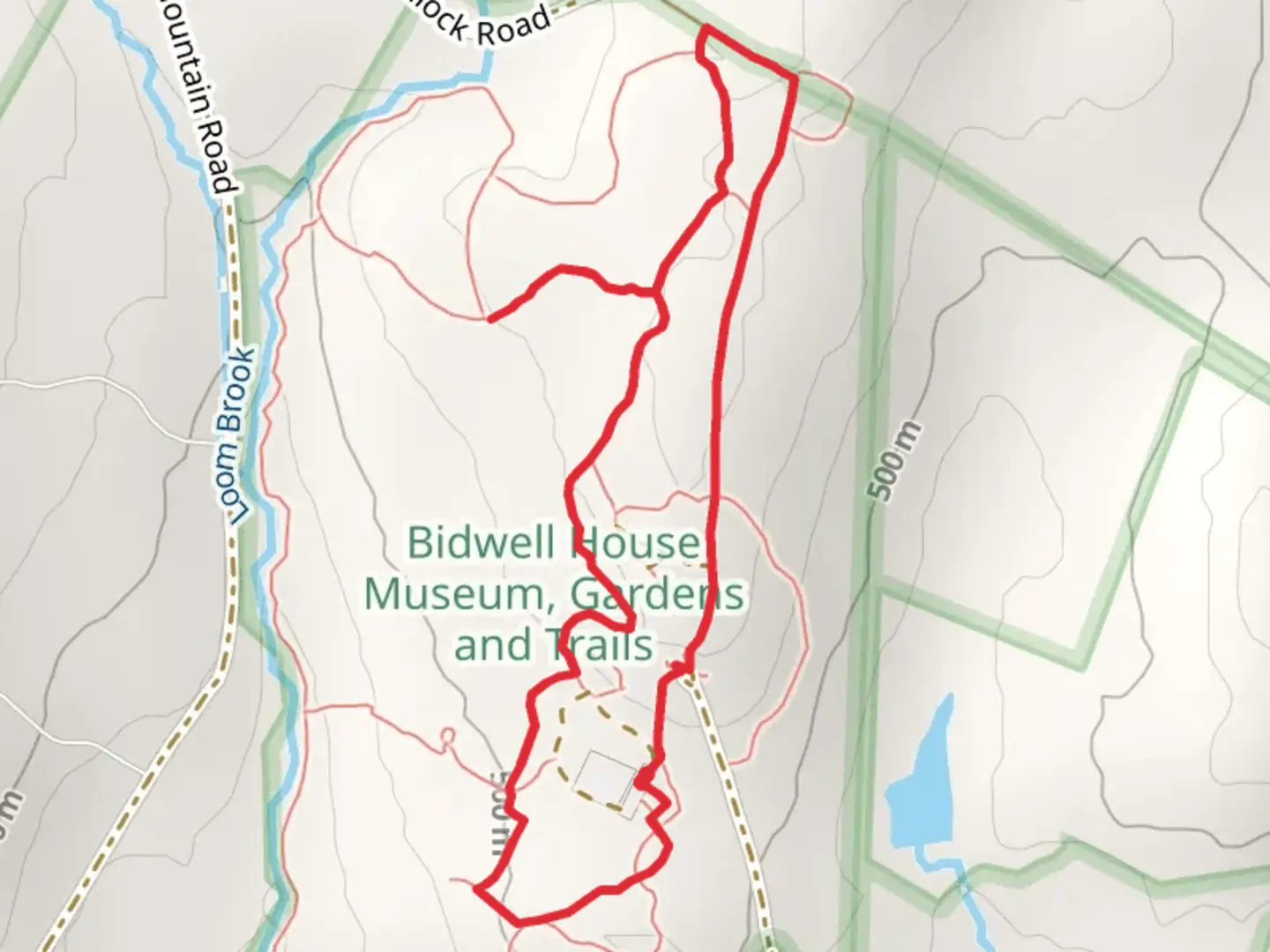 An image depicting the trail Turkeybush Trail, Three Wives Walk and Royal Hemlock Trail Loop and its surrounding area.