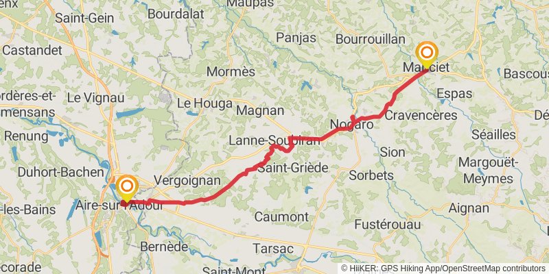 GR 65 Rocamadour Variant stage 24 Map