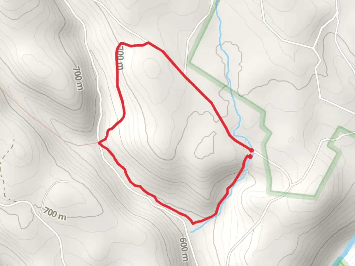An image depicting the trail Cole Run Loop and its surrounding area.