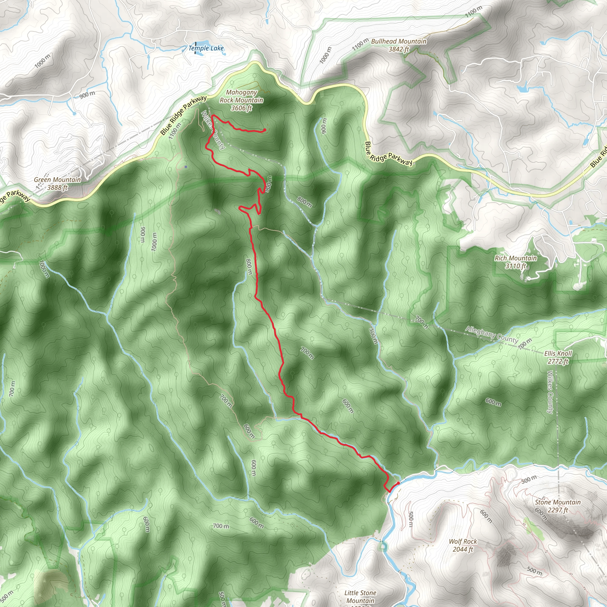 Mahogany Rock Mountain mobile static map