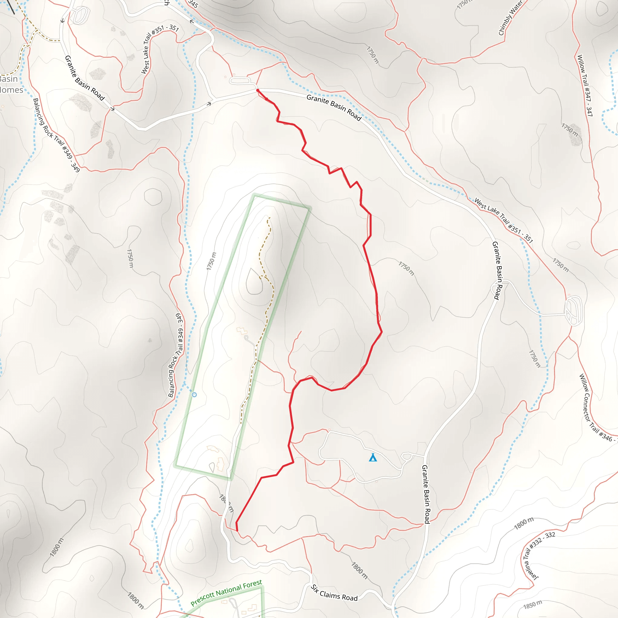 Surprise Spring Trail mobile static map