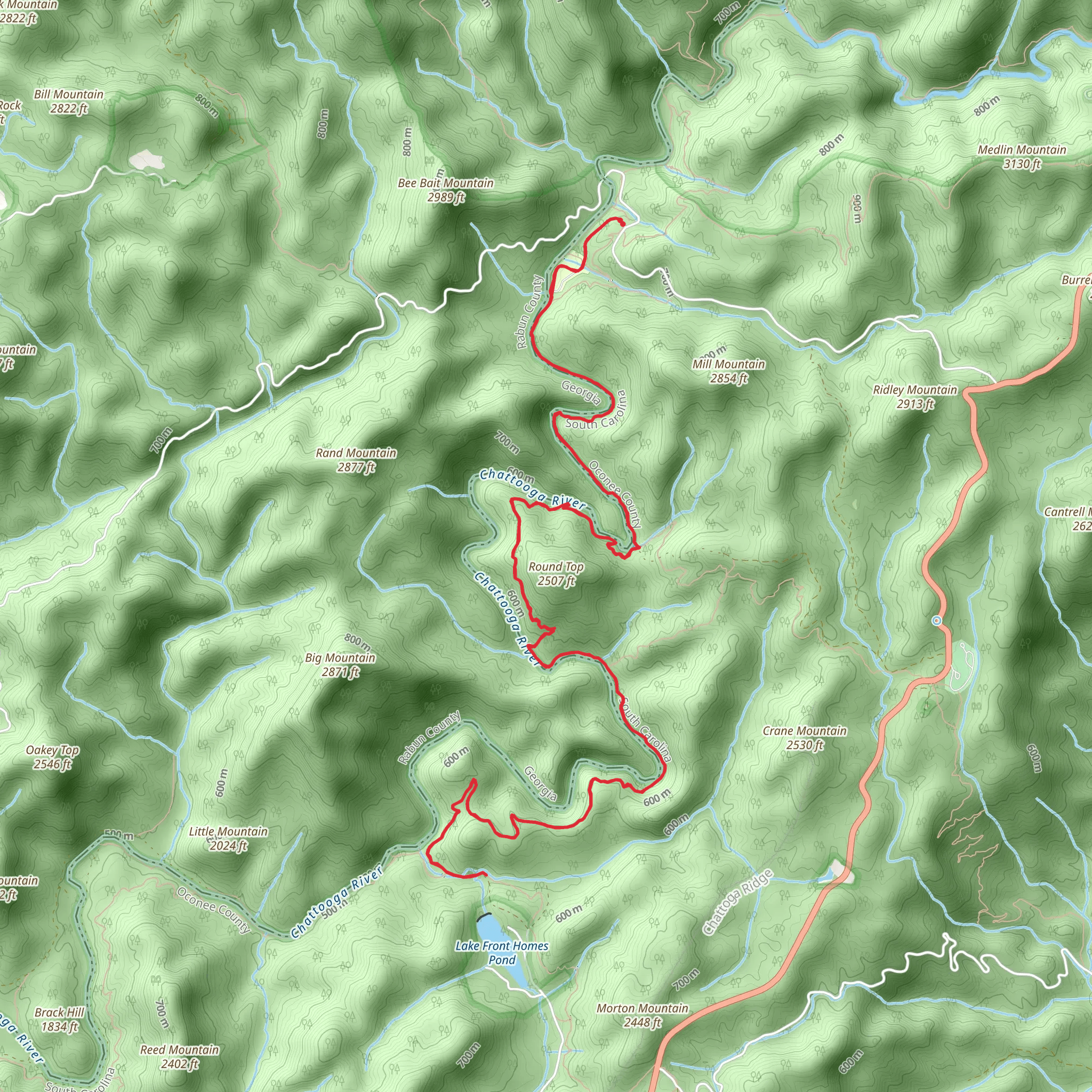 Foothills - Chattooga Trail mobile static map
