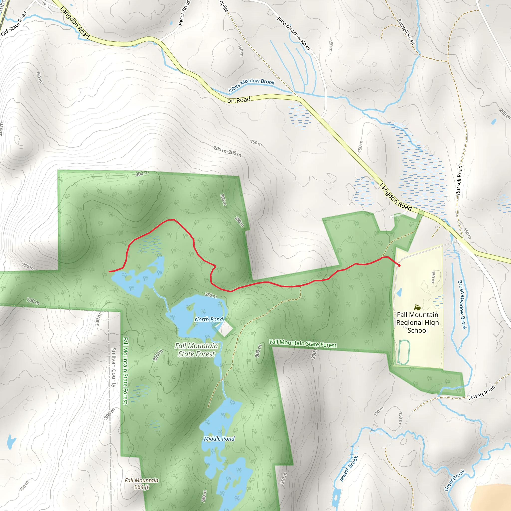 North Pond Out and Back mobile static map