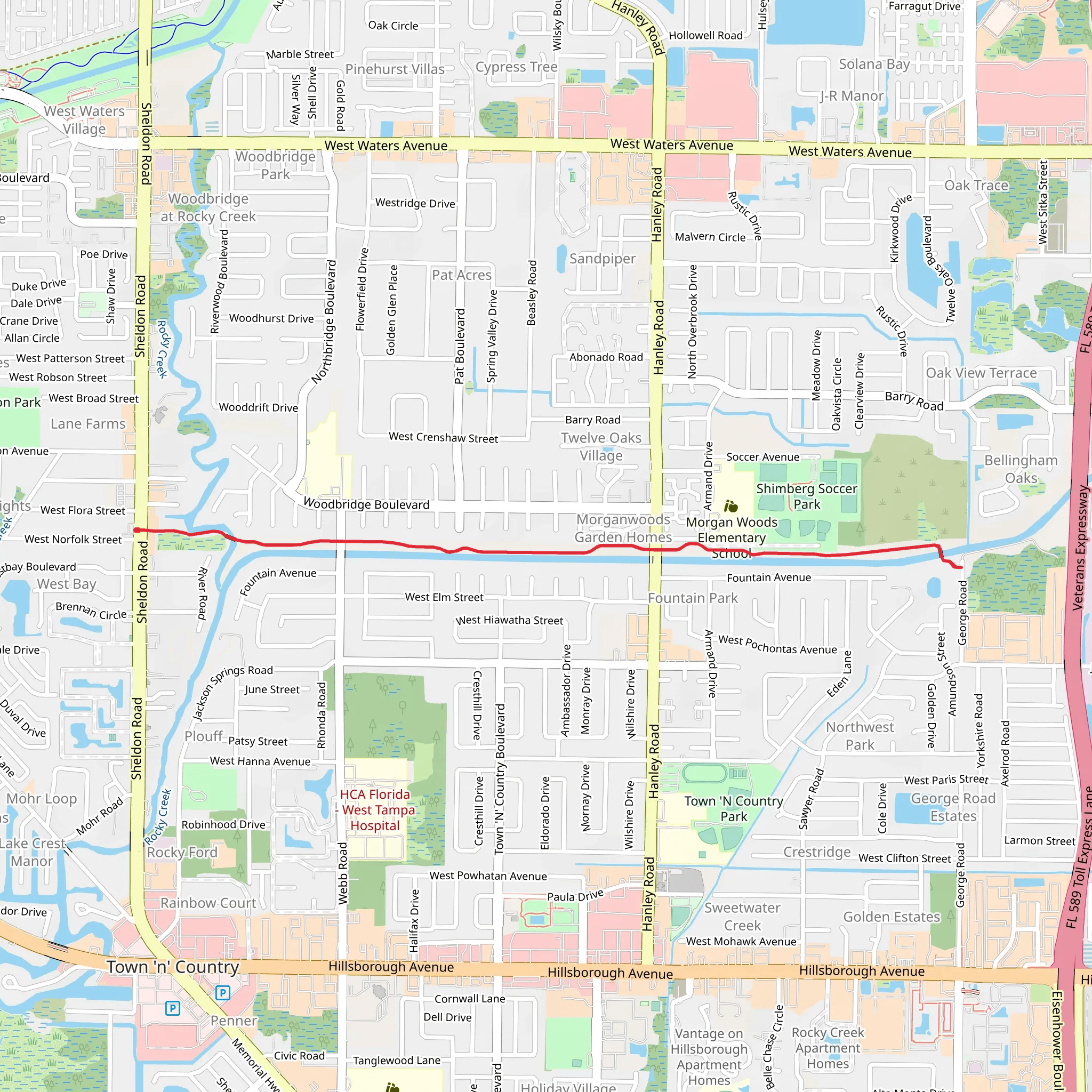 Town 'N Country Greenway mobile static map
