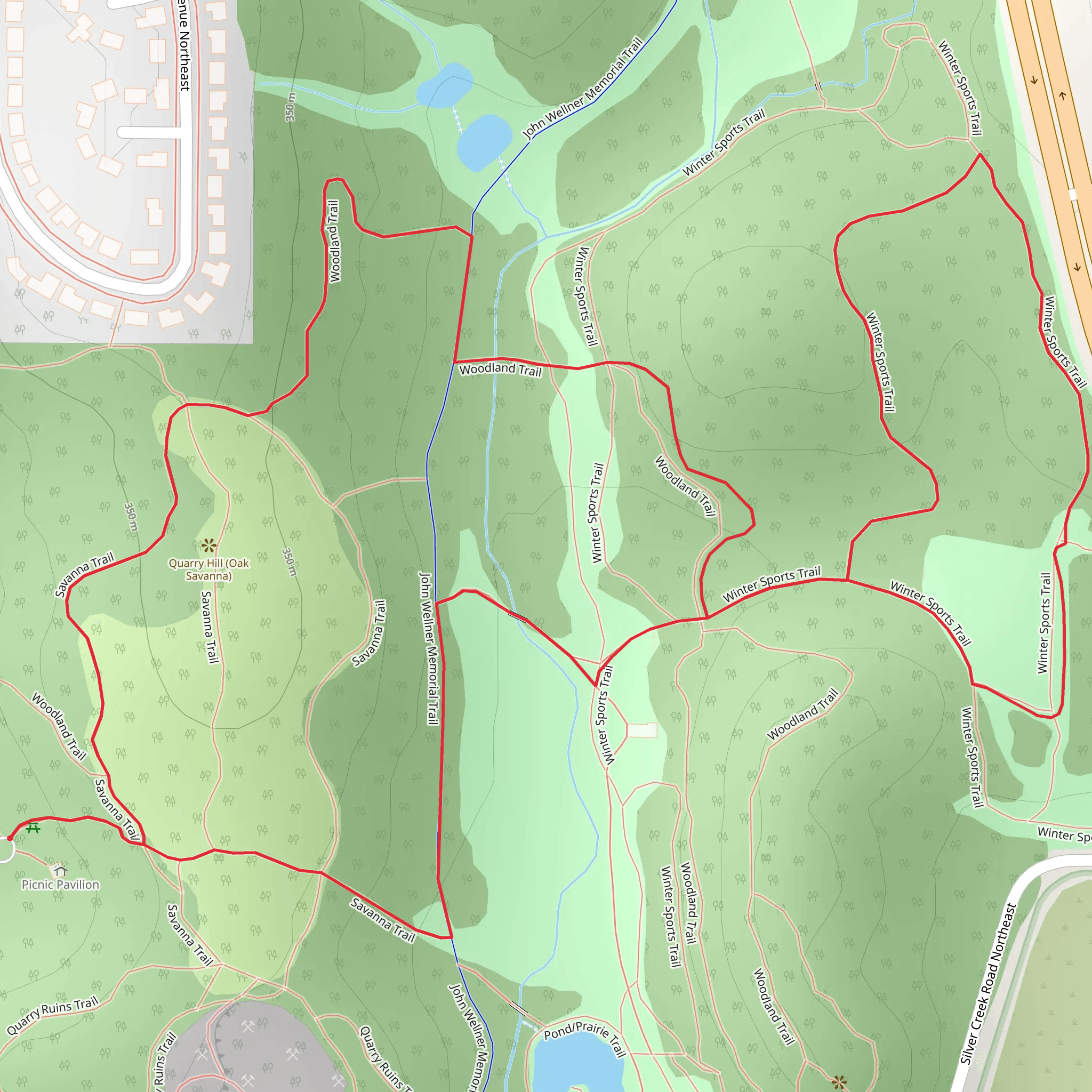 Savanna and Winter Sports Loop Trail mobile static map