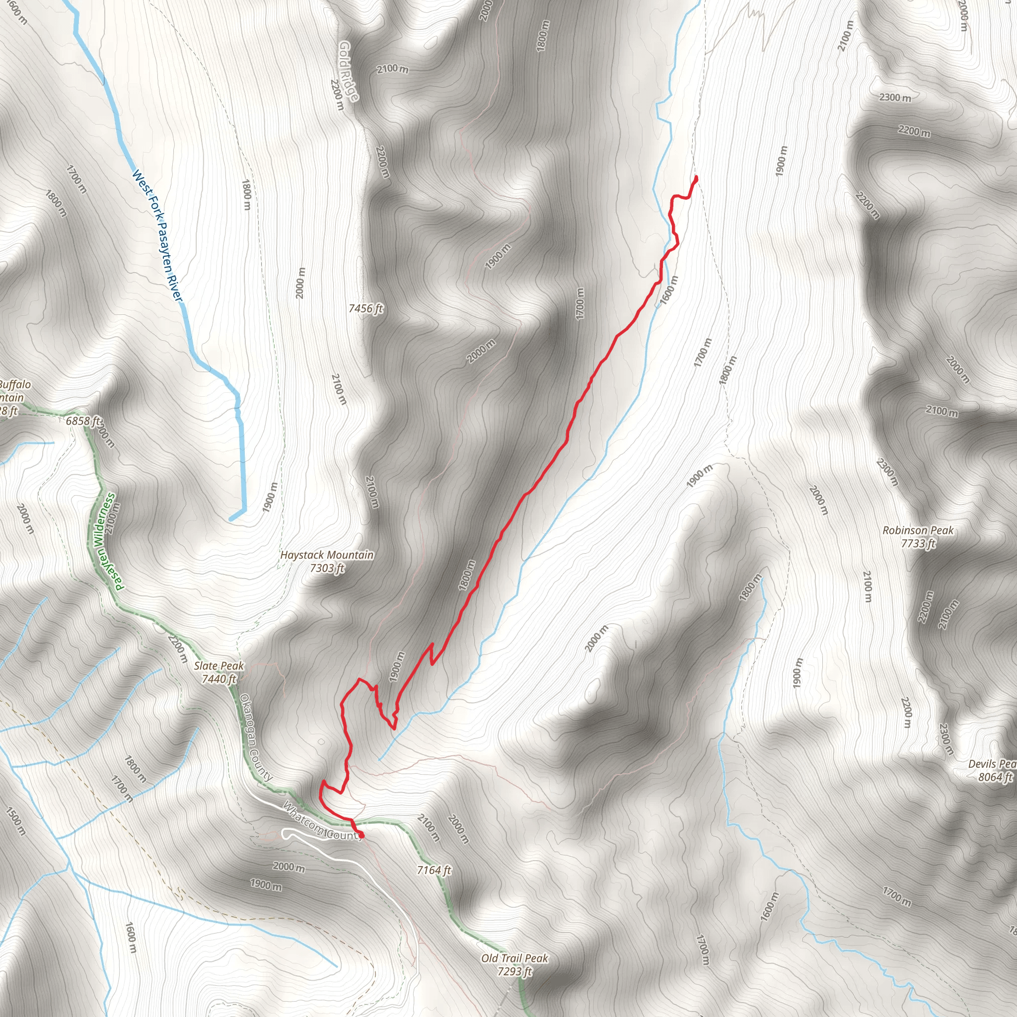 Whistler Cutoff Trail via Buckskin Ridge Trail mobile static map