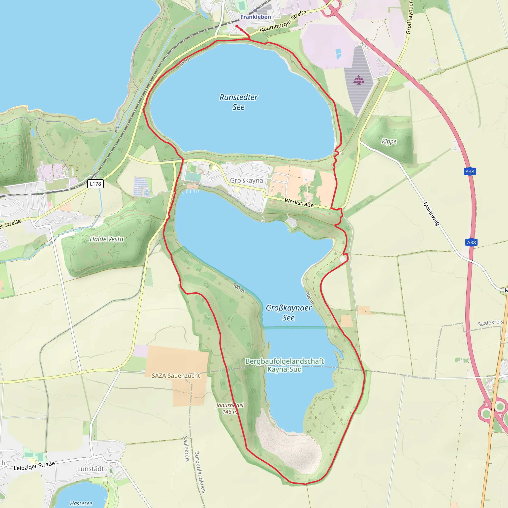 Runstädter See and Suedfeldsee Loop mobile static map