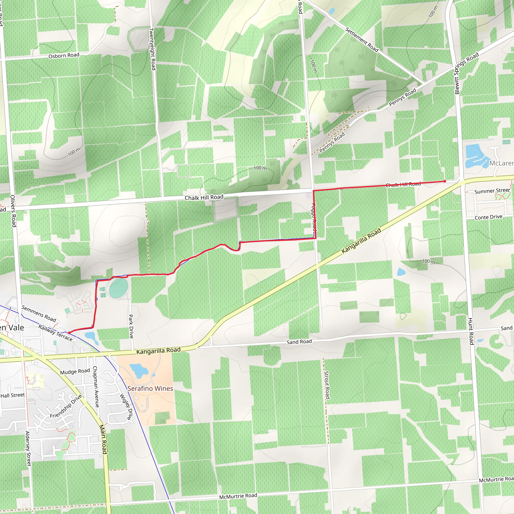 McLaren Vale to McLaren Flat Trail mobile static map
