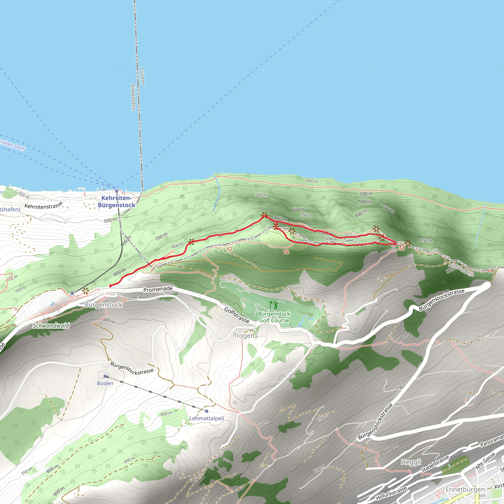 Bürgenstock Cliff Path mobile static map