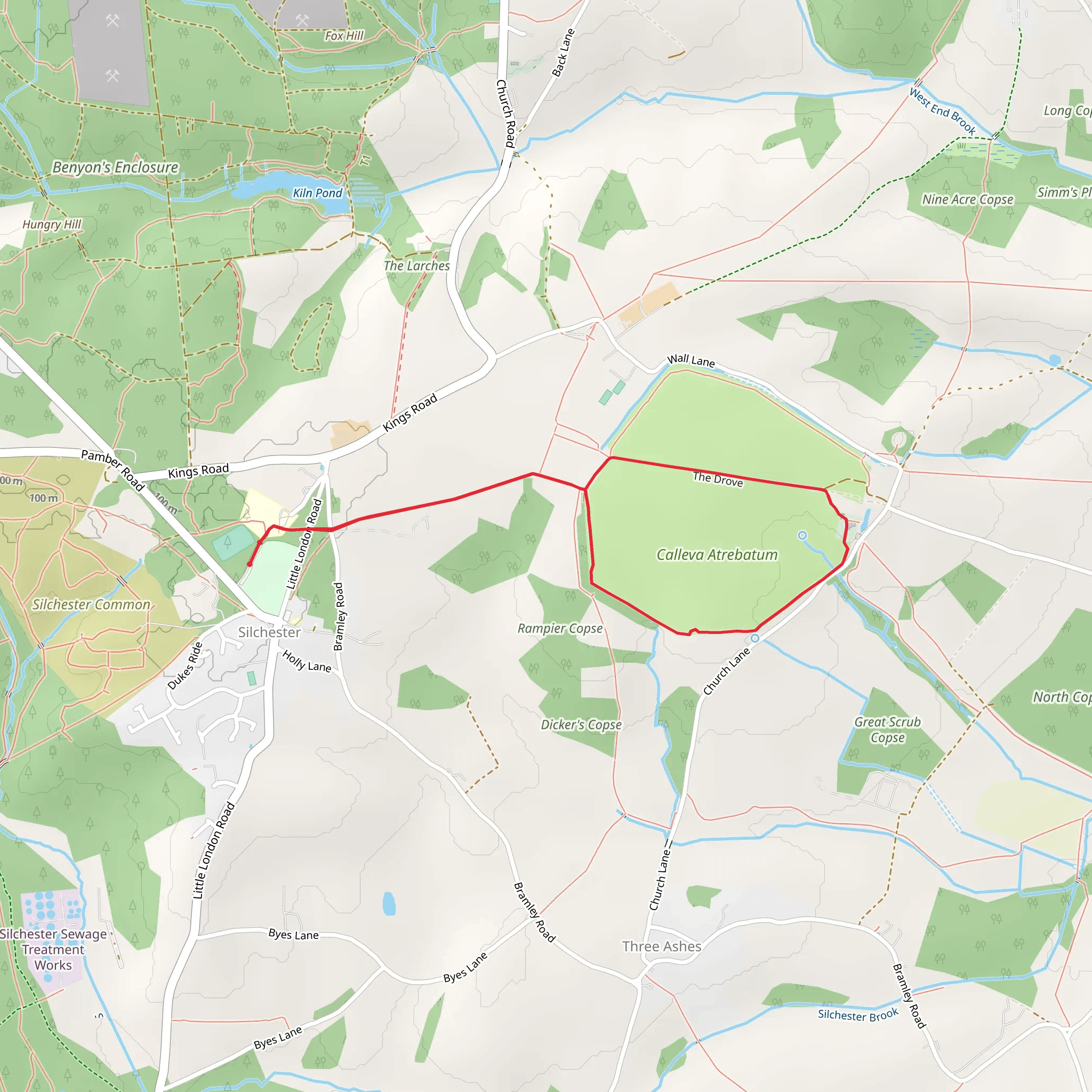Calleva Atrebatum Loop - Silchester mobile static map