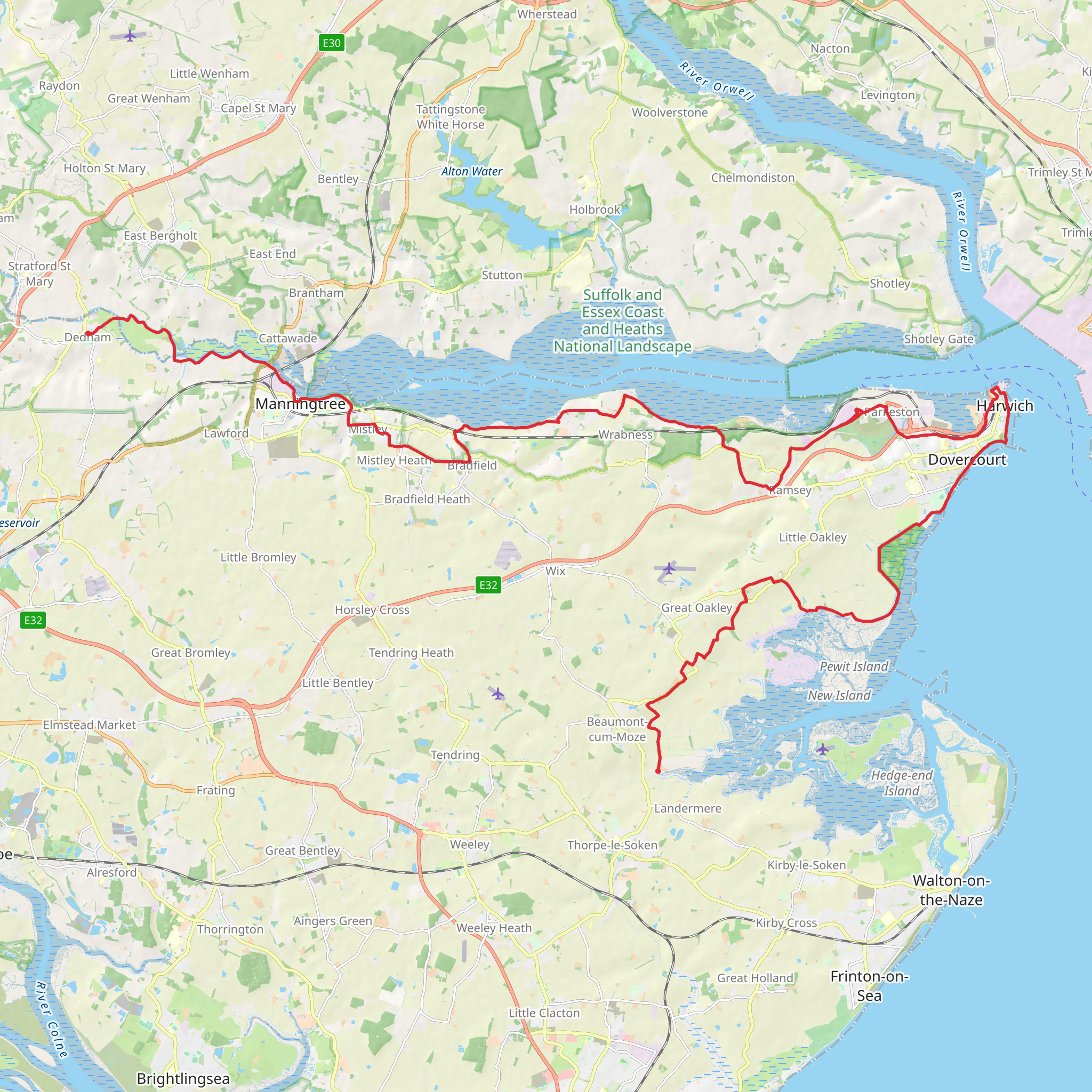 Lasso Essex - Beaumont to Dedham mobile static map
