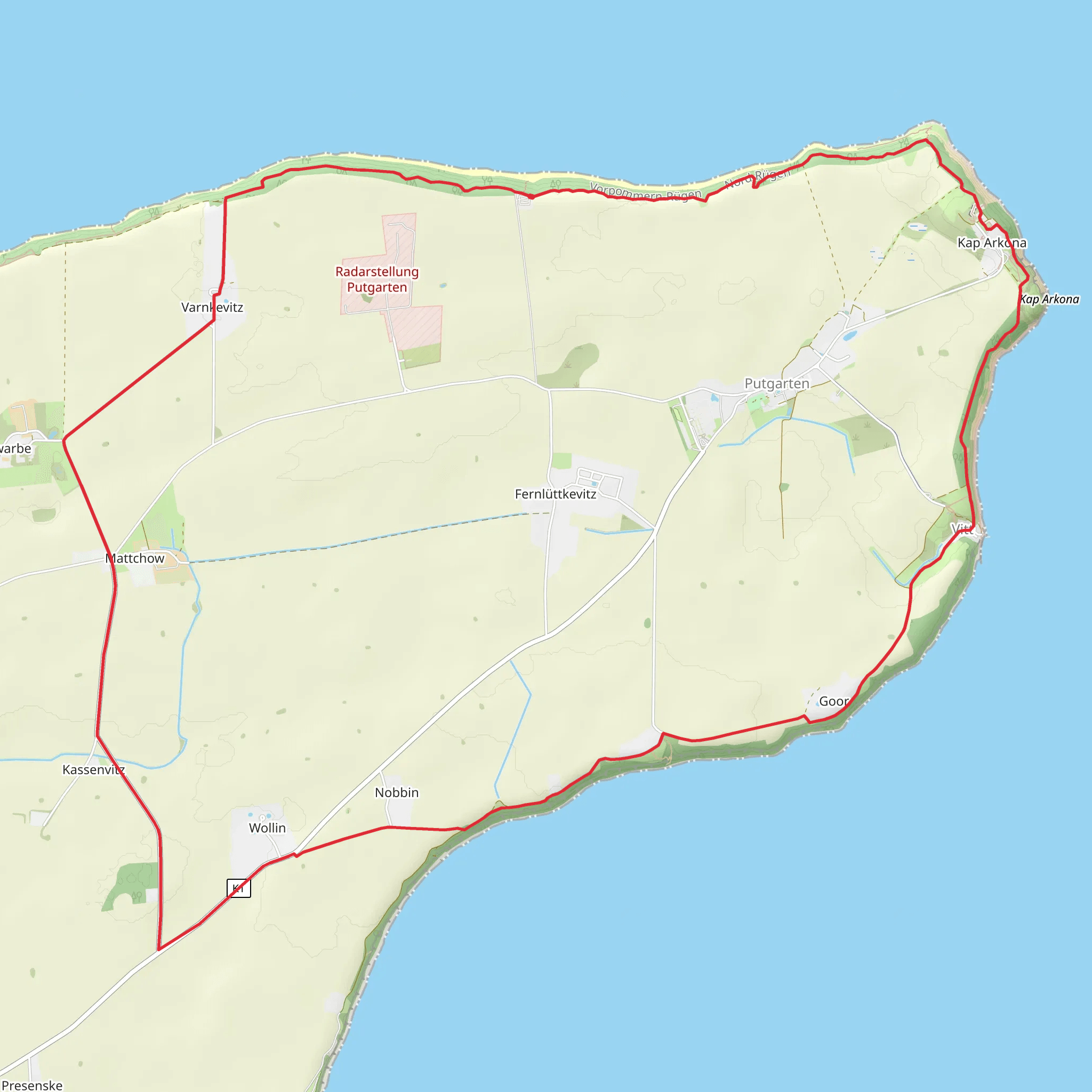 Putgardten Loop via Siebenschneiderstein and Strand Nordufer mobile static map