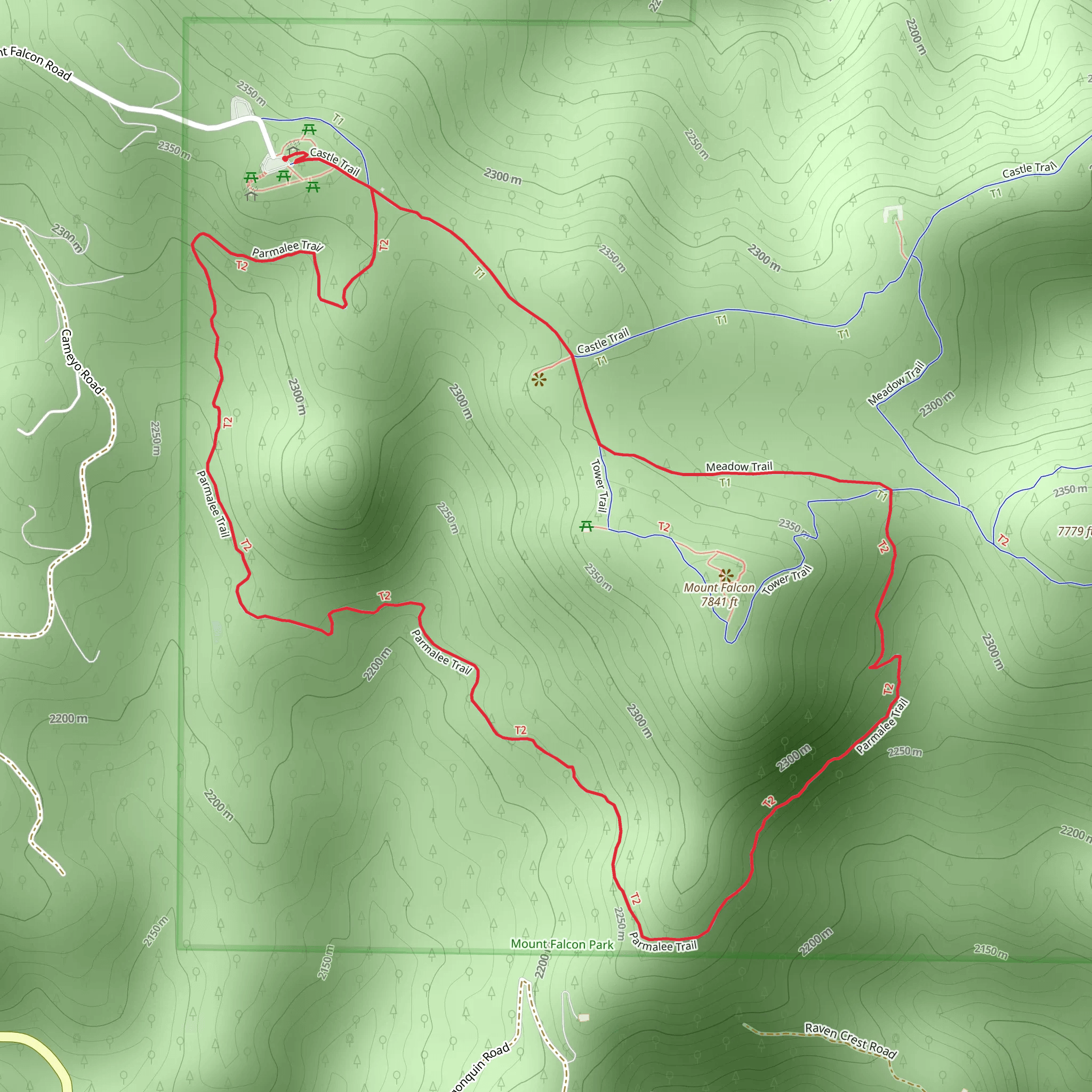 Parmalee Trail and Meadow Loop Trail mobile static map
