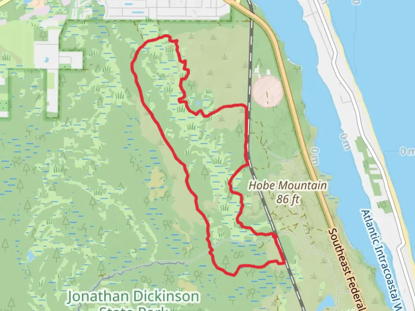 An image depicting the trail White Loop Walk and its surrounding area.