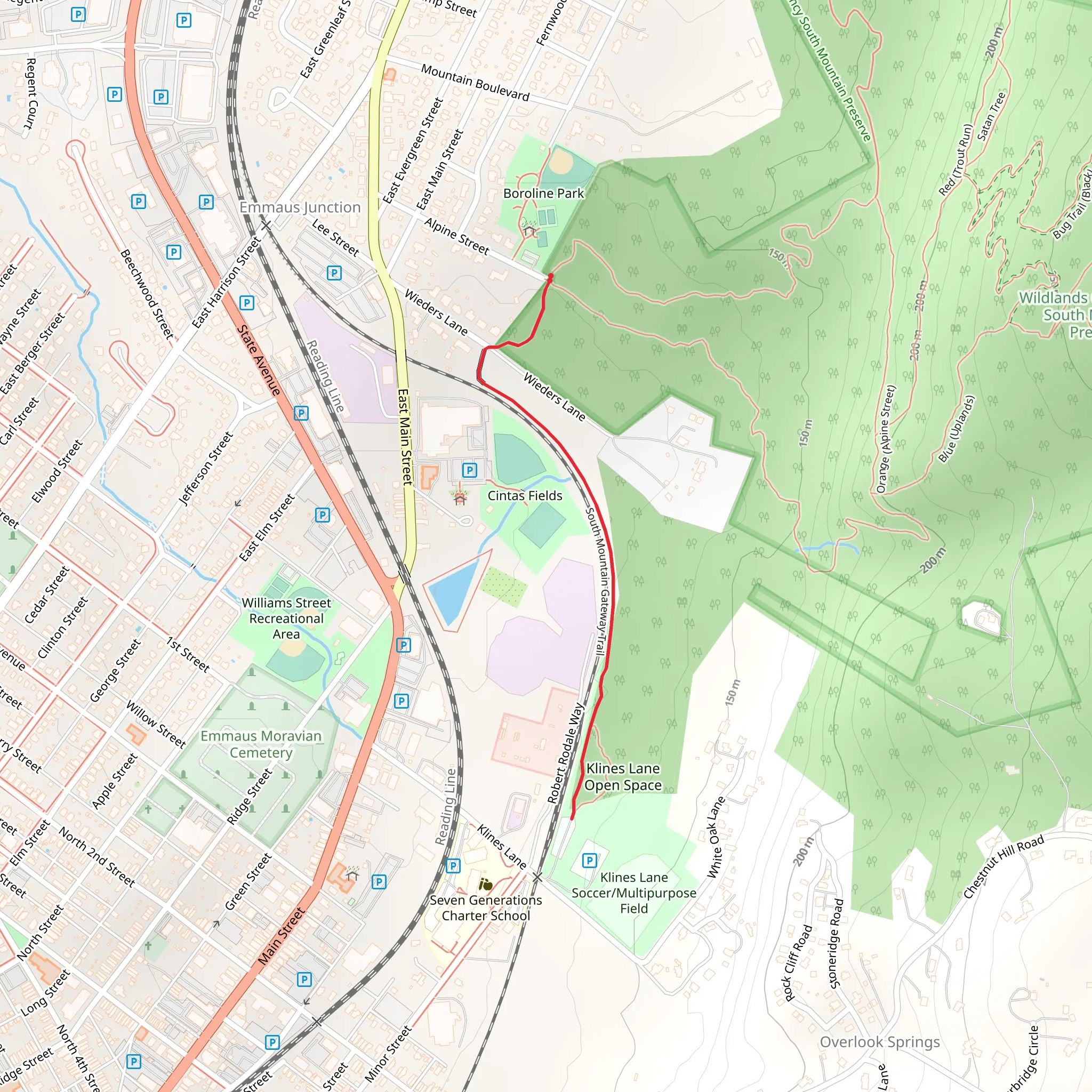South Mountain Gateway Trail mobile static map