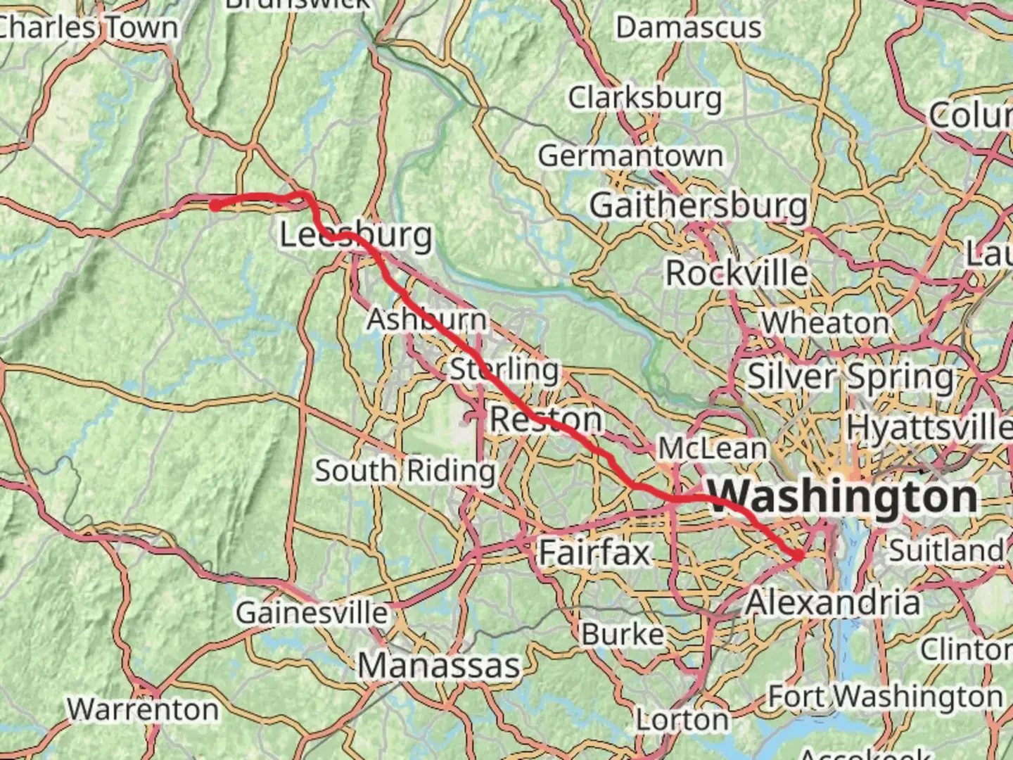 An image depicting the trail Washington and Old Dominion Trail and its surrounding area.