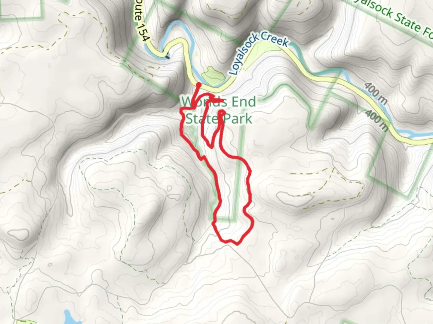 An image depicting the trail Loyalsock Loop Trail and its surrounding area.