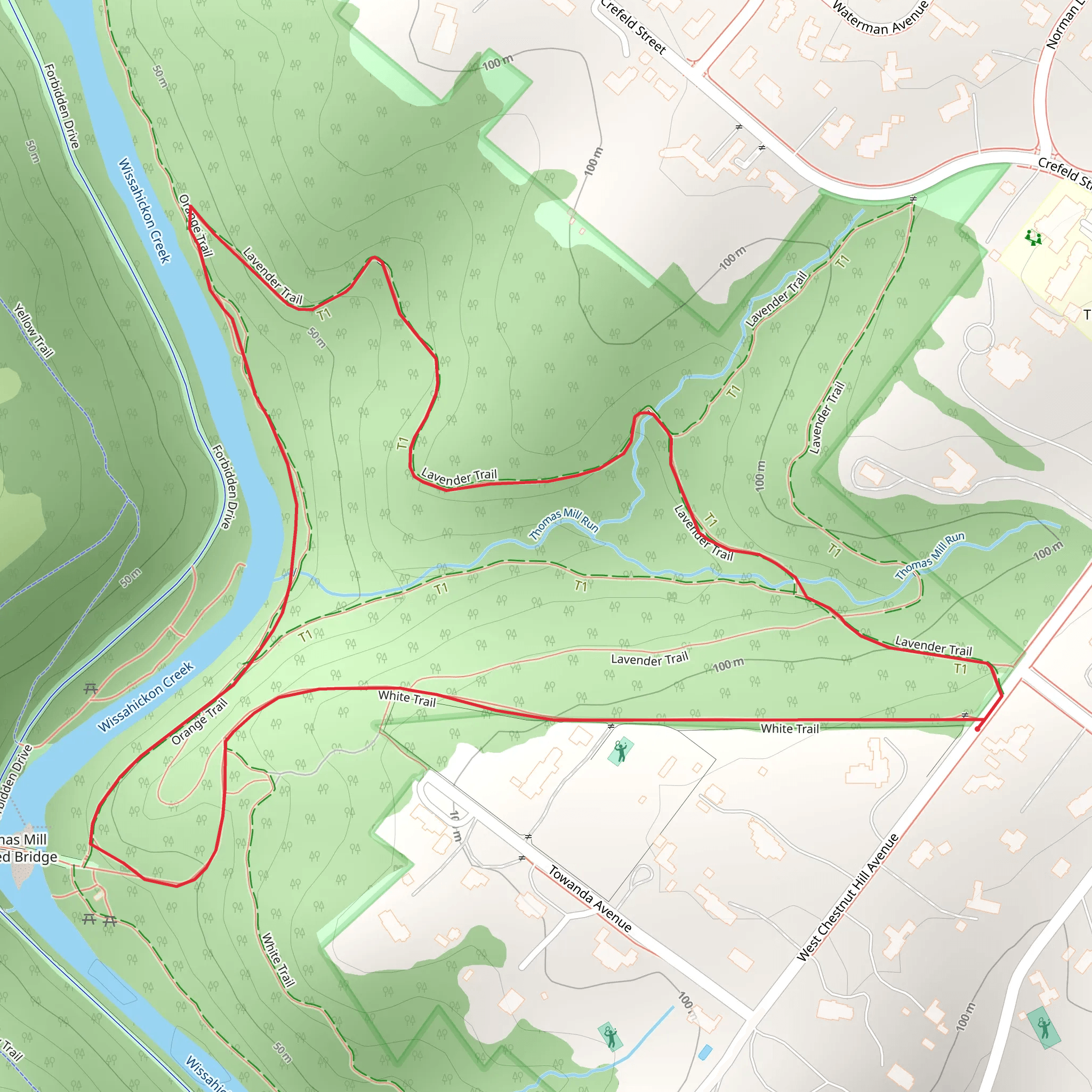 Leavender and Orange Trail Loop mobile static map