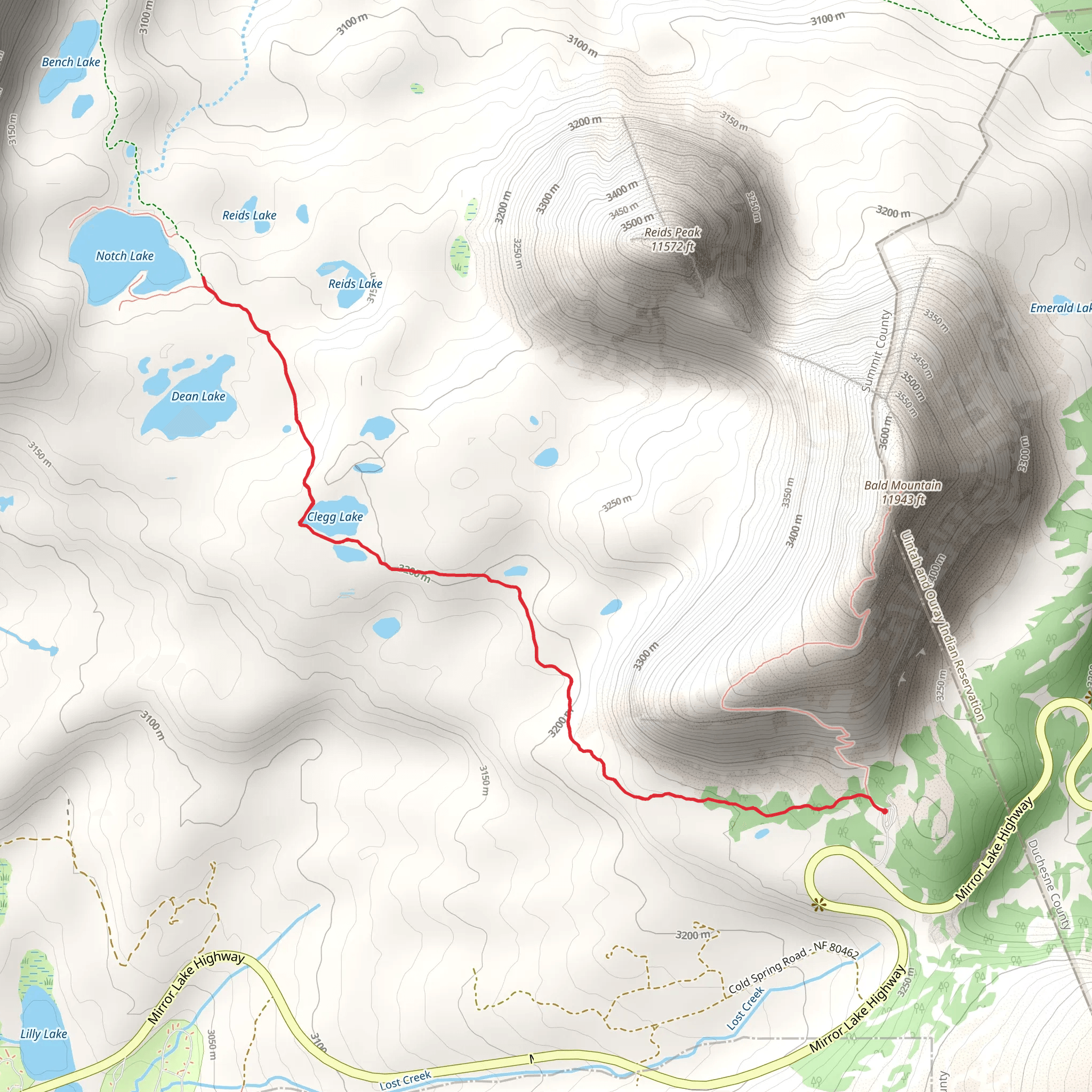 Notch Lake via Notch Mountain Trail mobile static map
