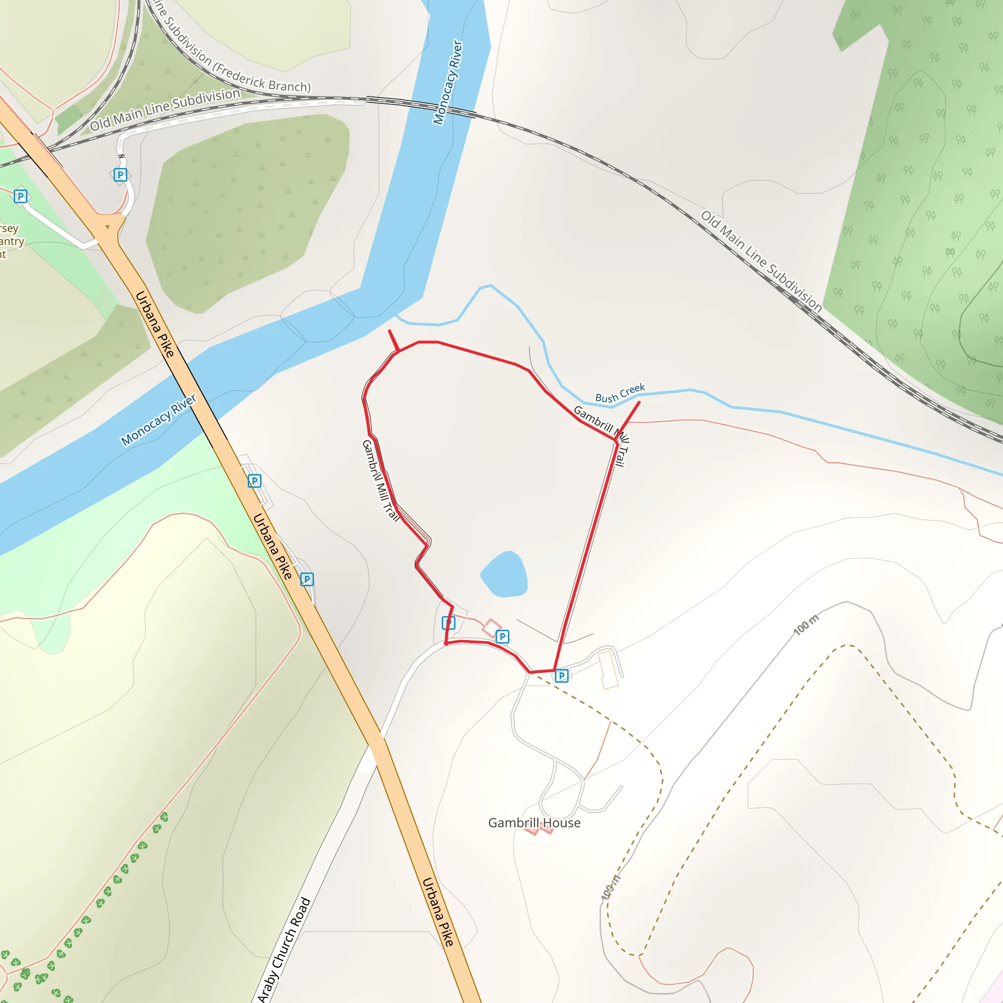 Gambrill Mill Loop Trail mobile static map