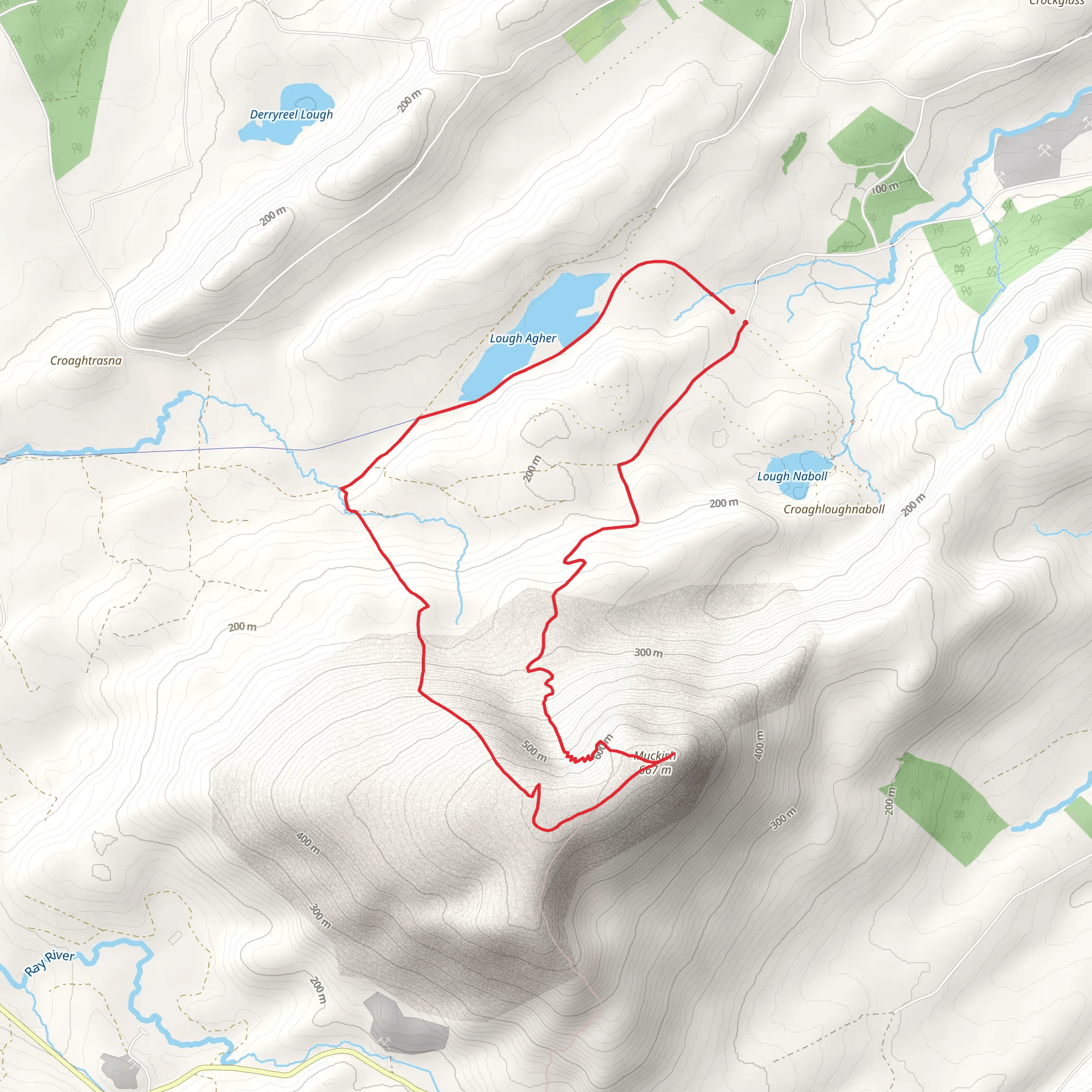 Muckish Loop from Lough Agher mobile static map