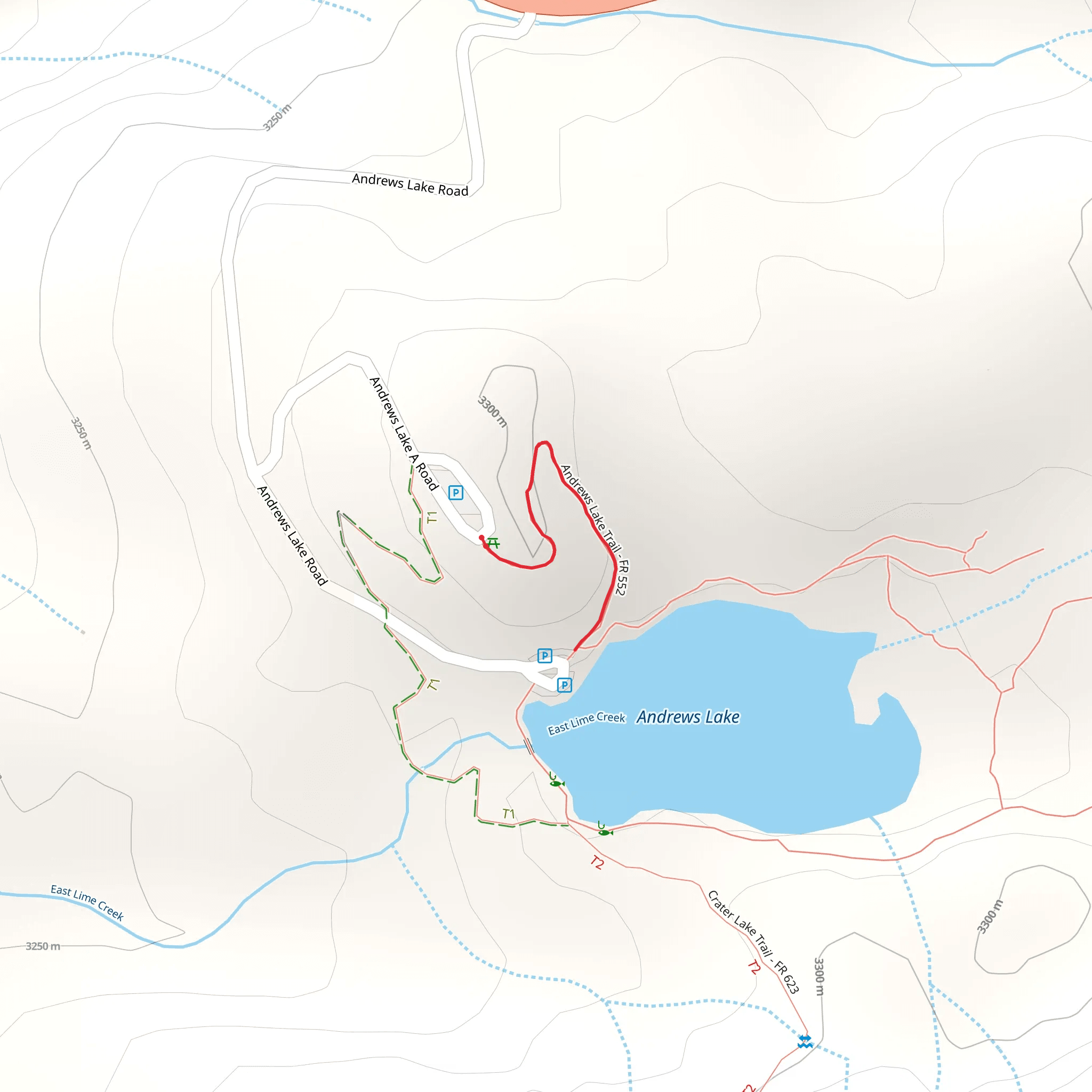 Andrews Lake Trail mobile static map