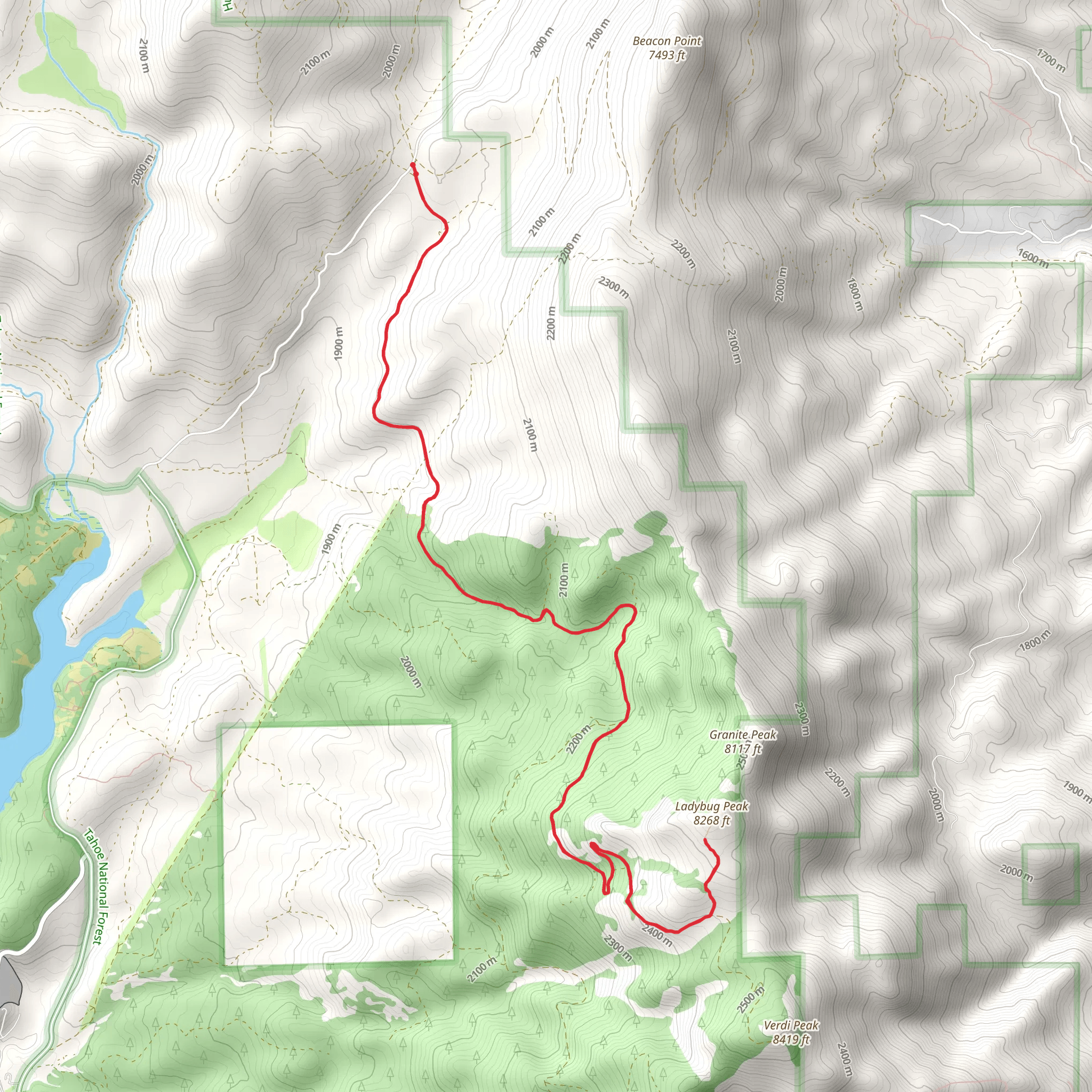 Ladybug Peak Trail mobile static map
