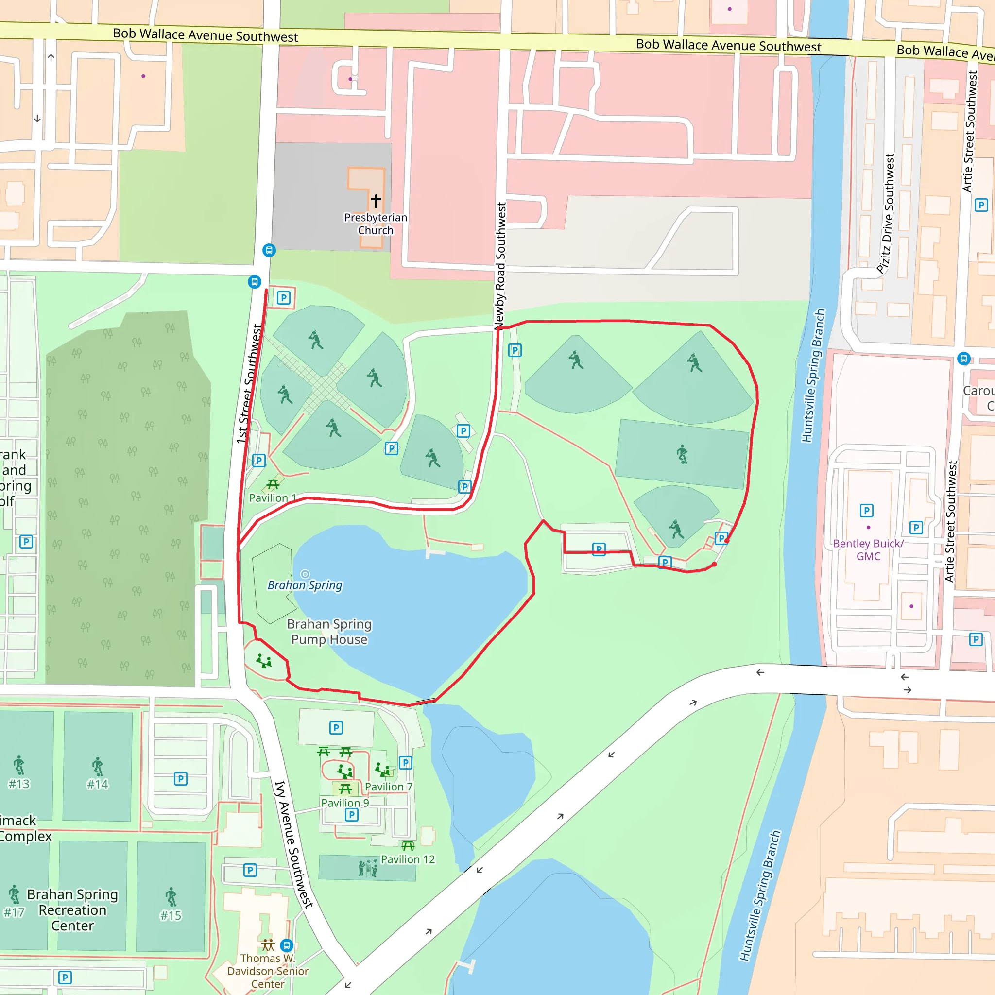 Brahan Spring Park Loop - North mobile static map